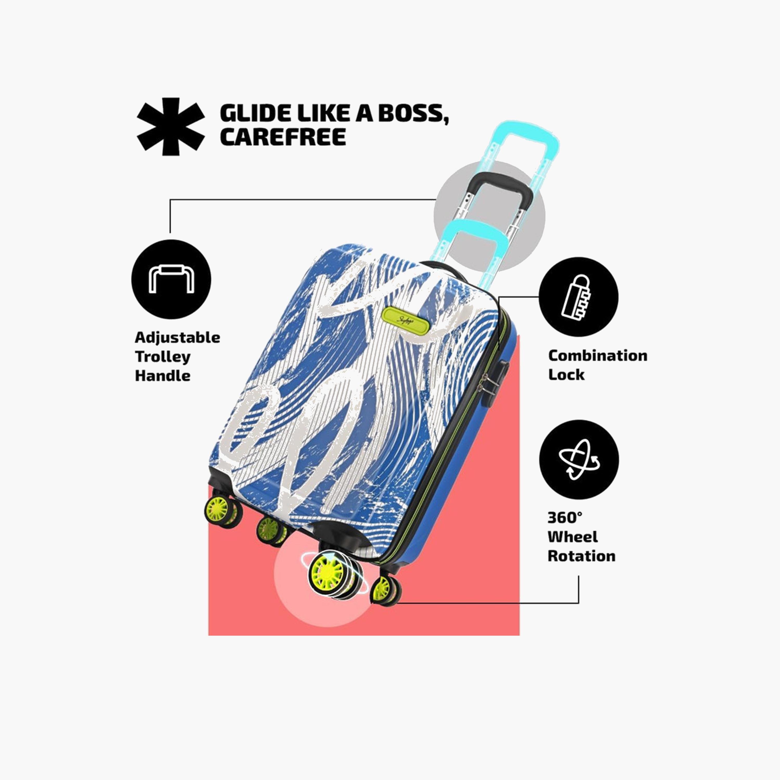 Skybags STROKE NEO 75 CM Large Check-In Polypropylene Hard-Sided 4-Wheeler Spinner Trolley Bag with Combination Lock-travel-luggagesandbags-luggage-image-9