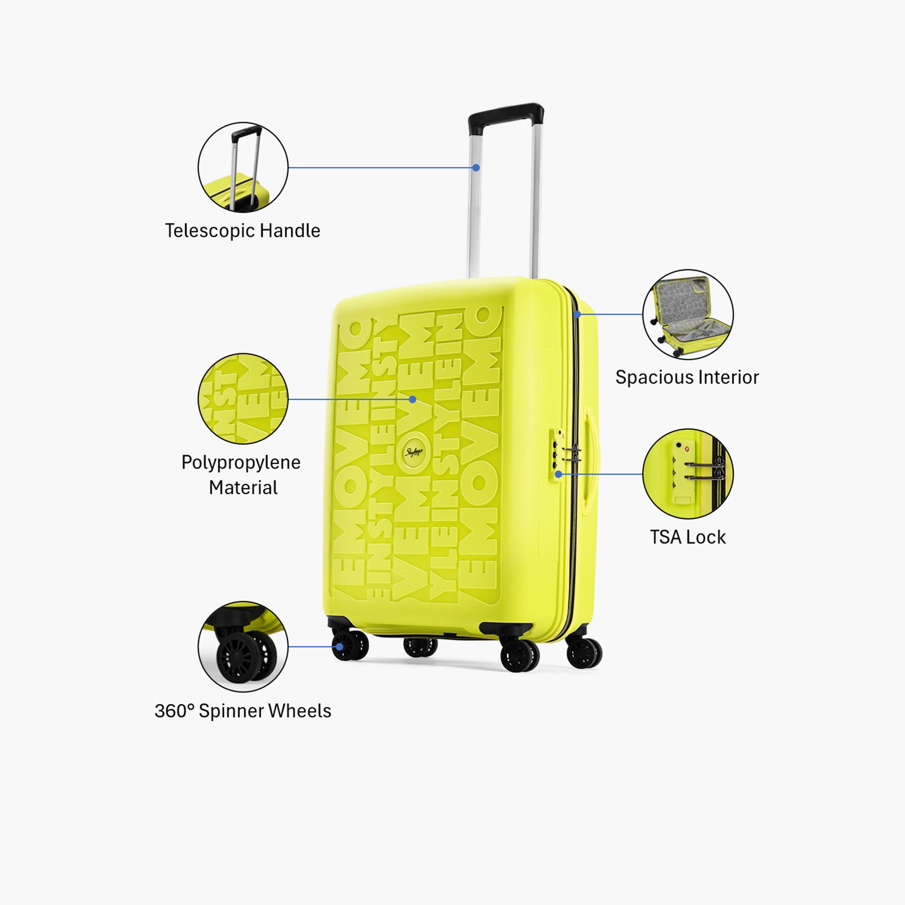 Skybags Play 66 CM Medium Check-In Polypropylene Hard-Sided 4-Wheeler Spinner Trolley Bag with TSA Lock-travel-luggagesandbags-luggage-image-3