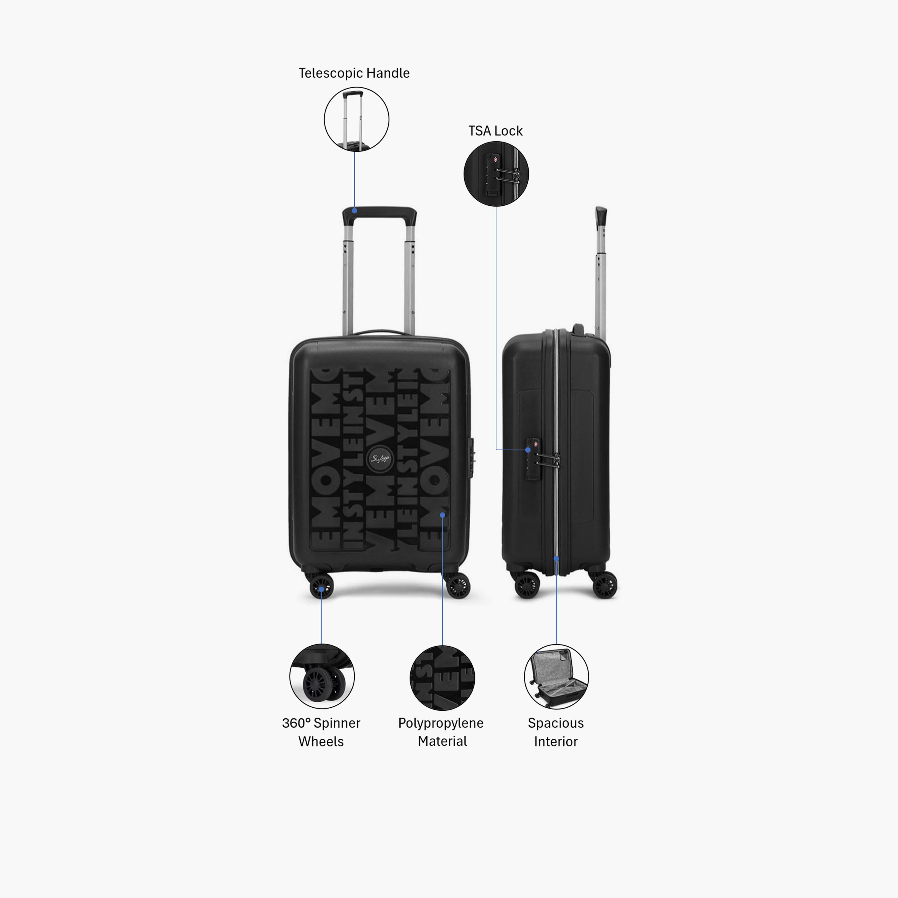 Skybags Play Set of 2 Polypropylene Hard-Sided 4-Wheeler Spinner Trolley Bags with TSA Lock-travel-luggagesandbags-luggage-image-2