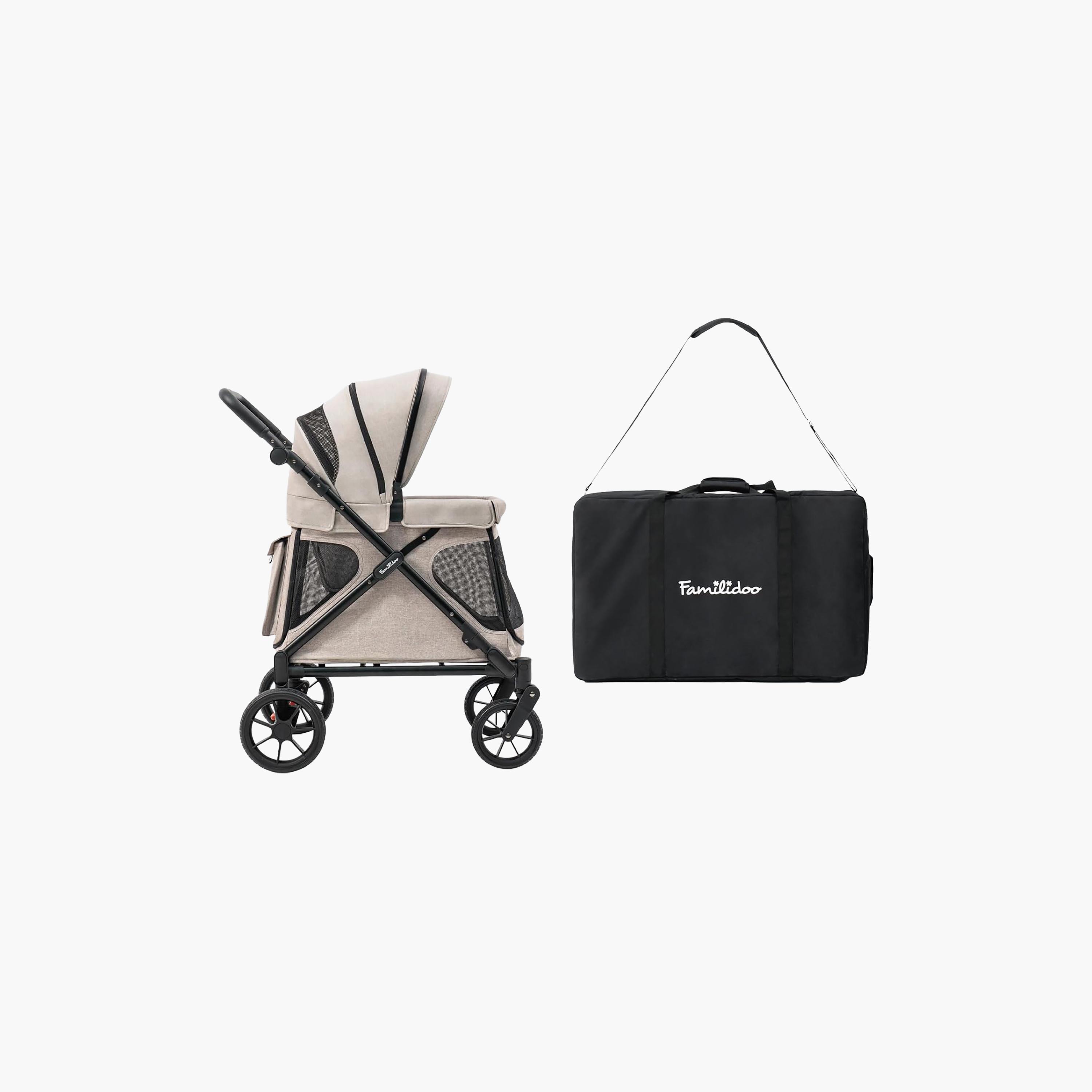 Familidoo Q1 Foldable Multi-Use Wagon Stroller with Magnetic Safety Harness-baby-gear-strollersandprams-strollers-image-4