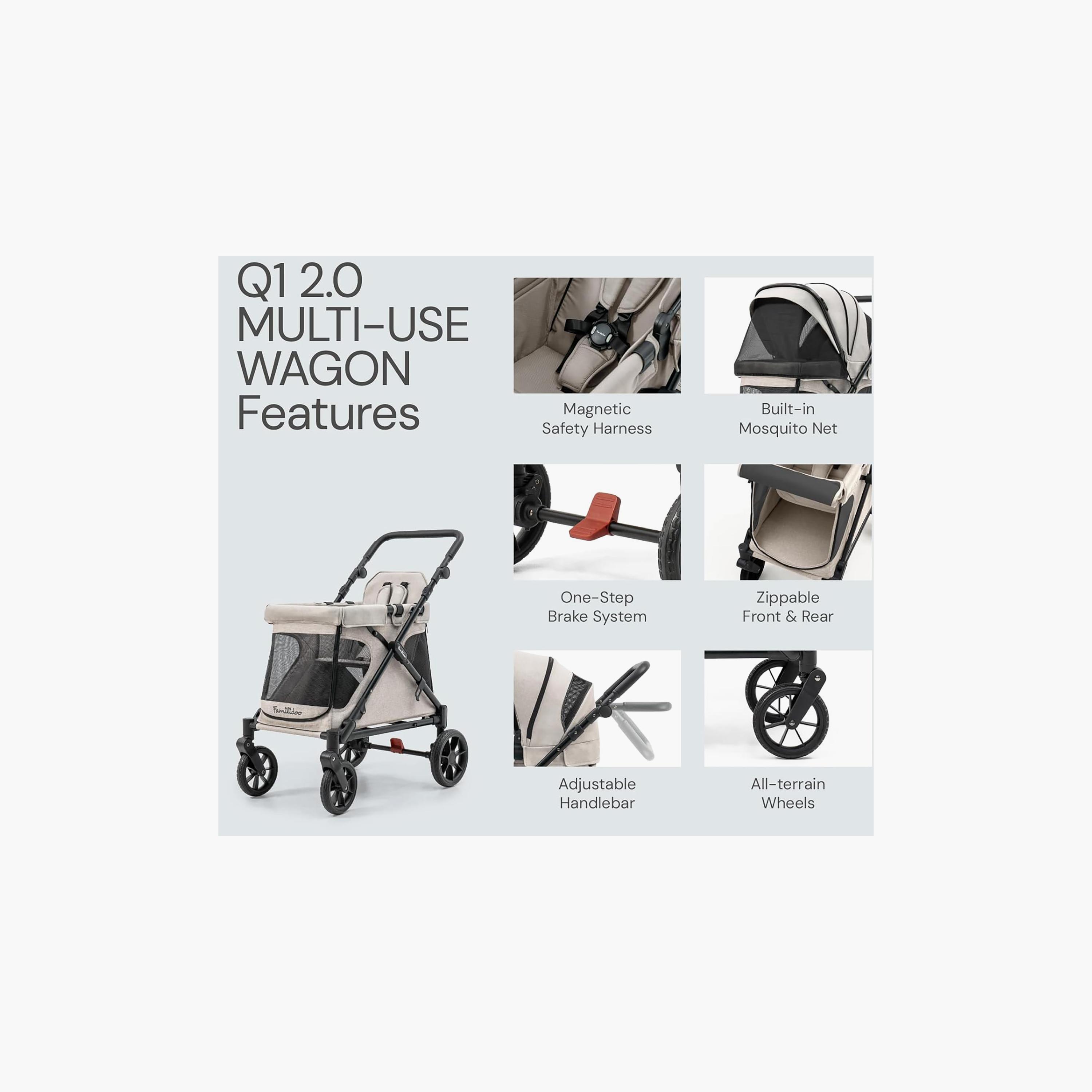 Familidoo Q1 Foldable Multi-Use Wagon Stroller with Magnetic Safety Harness-baby-gear-strollersandprams-strollers-image-7