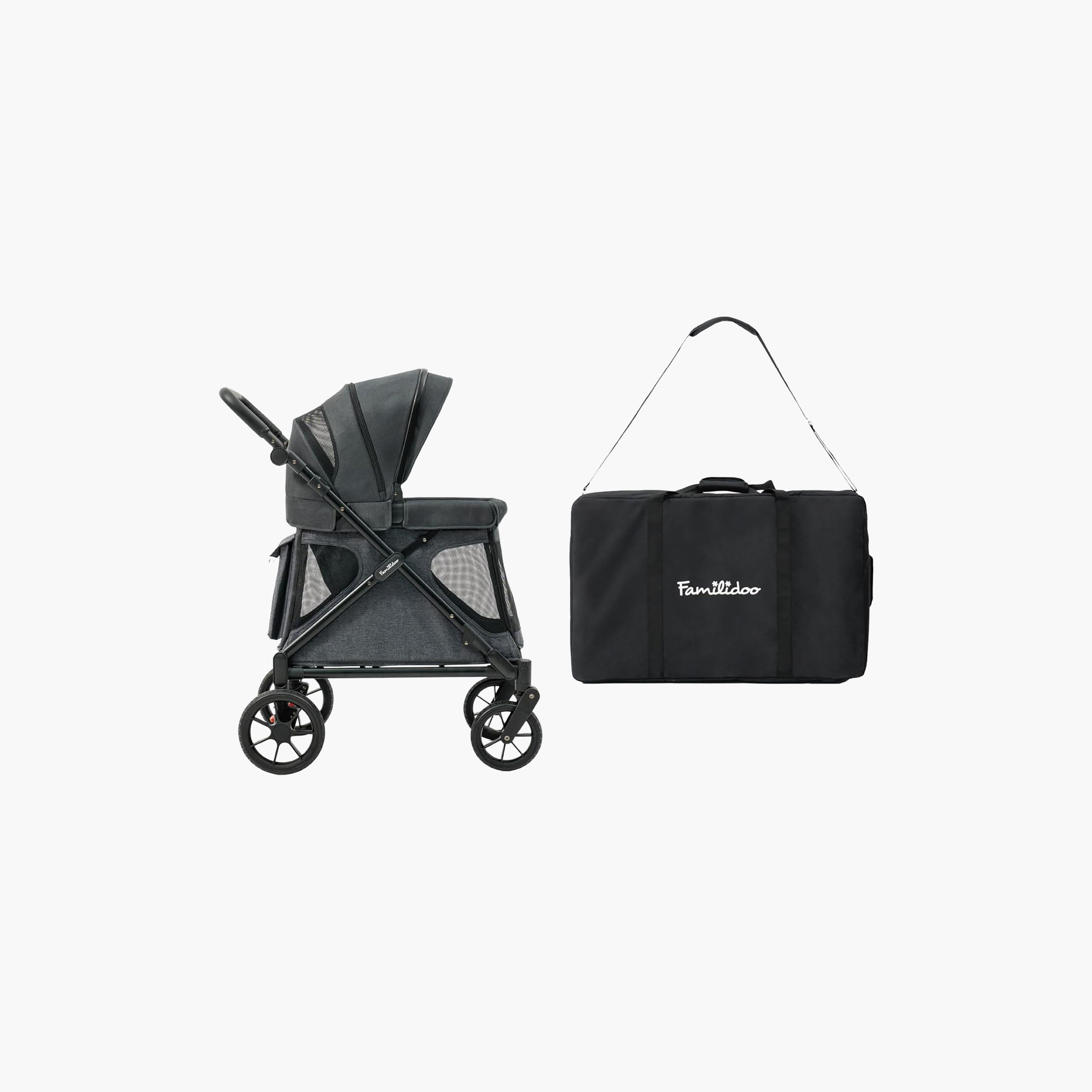 Familidoo Q1 Foldable Multi-Use Wagon Stroller with Magnetic Safety Harness-baby-gear-strollersandprams-strollers-image-3