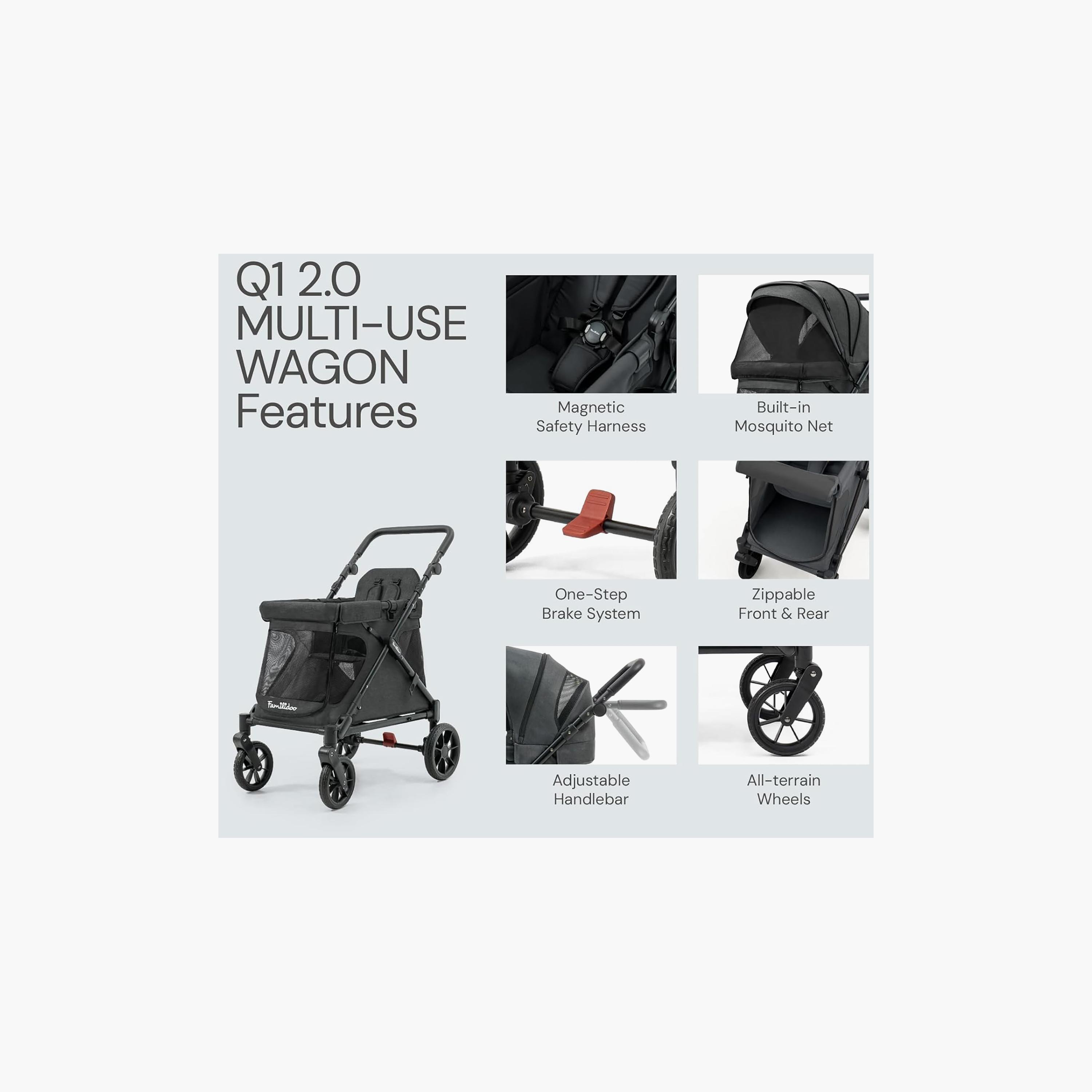 Familidoo Q1 Foldable Multi-Use Wagon Stroller with Magnetic Safety Harness-baby-gear-strollersandprams-strollers-image-8