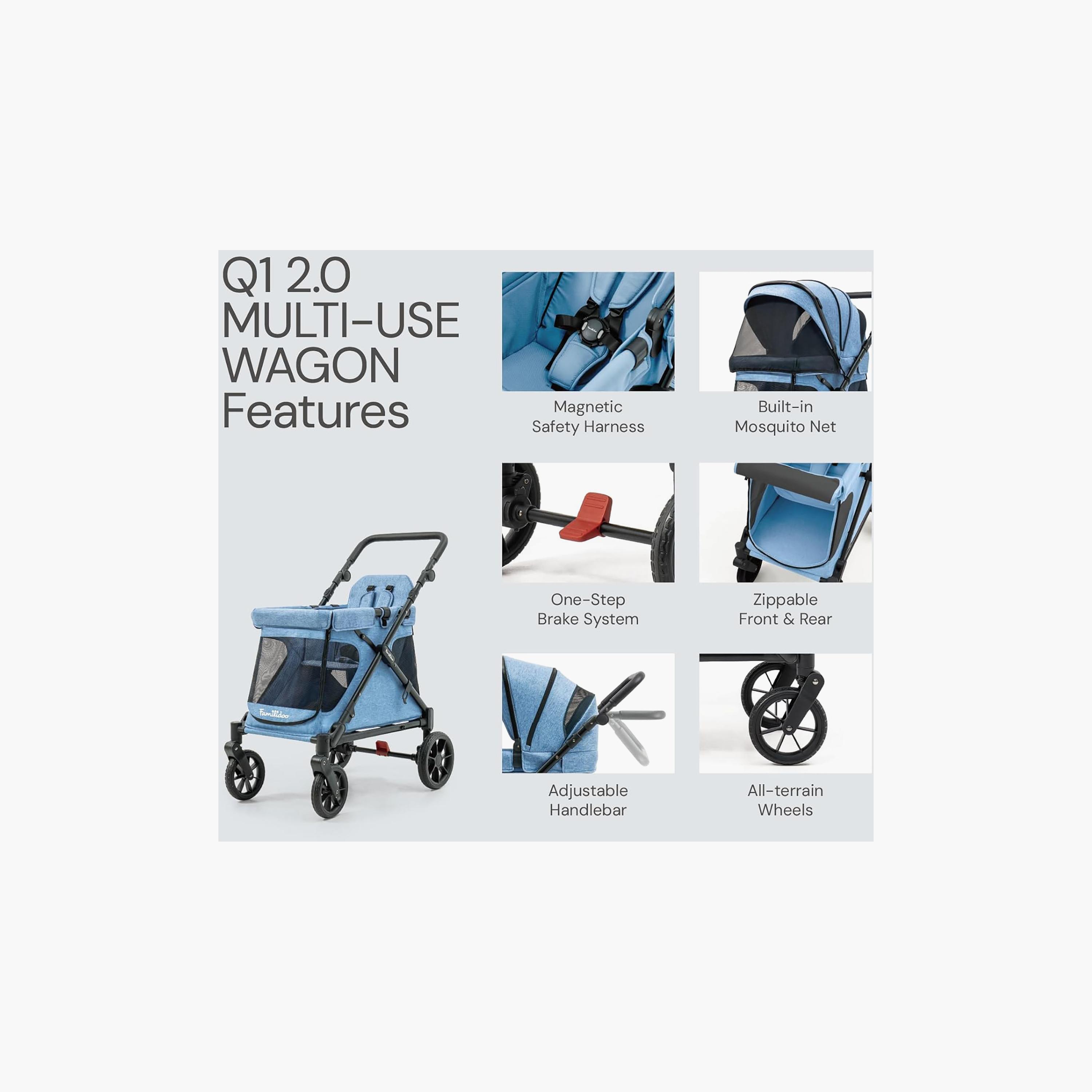 Familidoo Q1 Foldable Multi-Use Wagon Stroller with Magnetic Safety Harness-baby-gear-strollersandprams-strollers-image-8