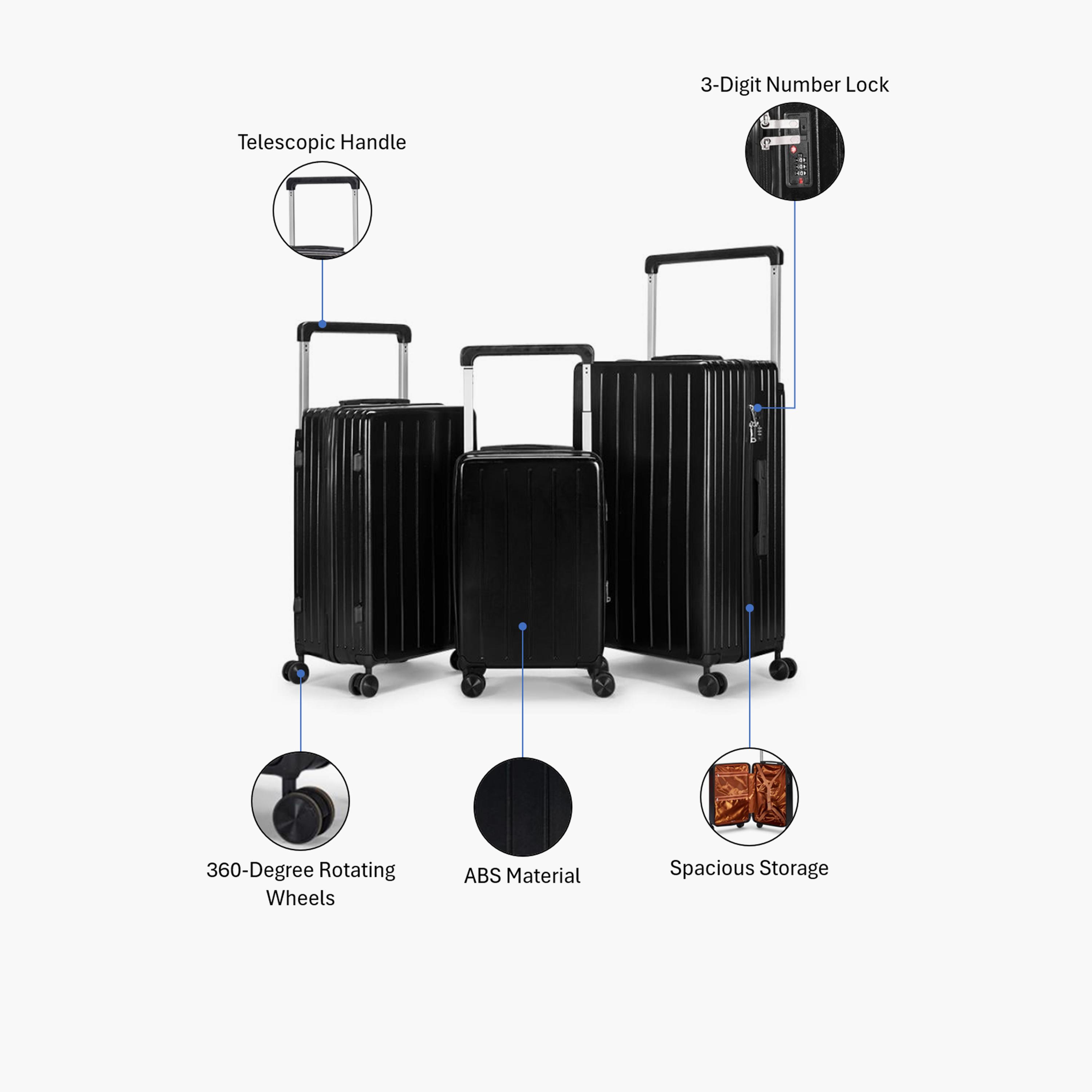 Limra Set of 3 Polycarbonate Hard-Sided 4-Wheeler Spinner Trolley Bags with Combination Lock-travel-luggagesandbags-luggage-image-2