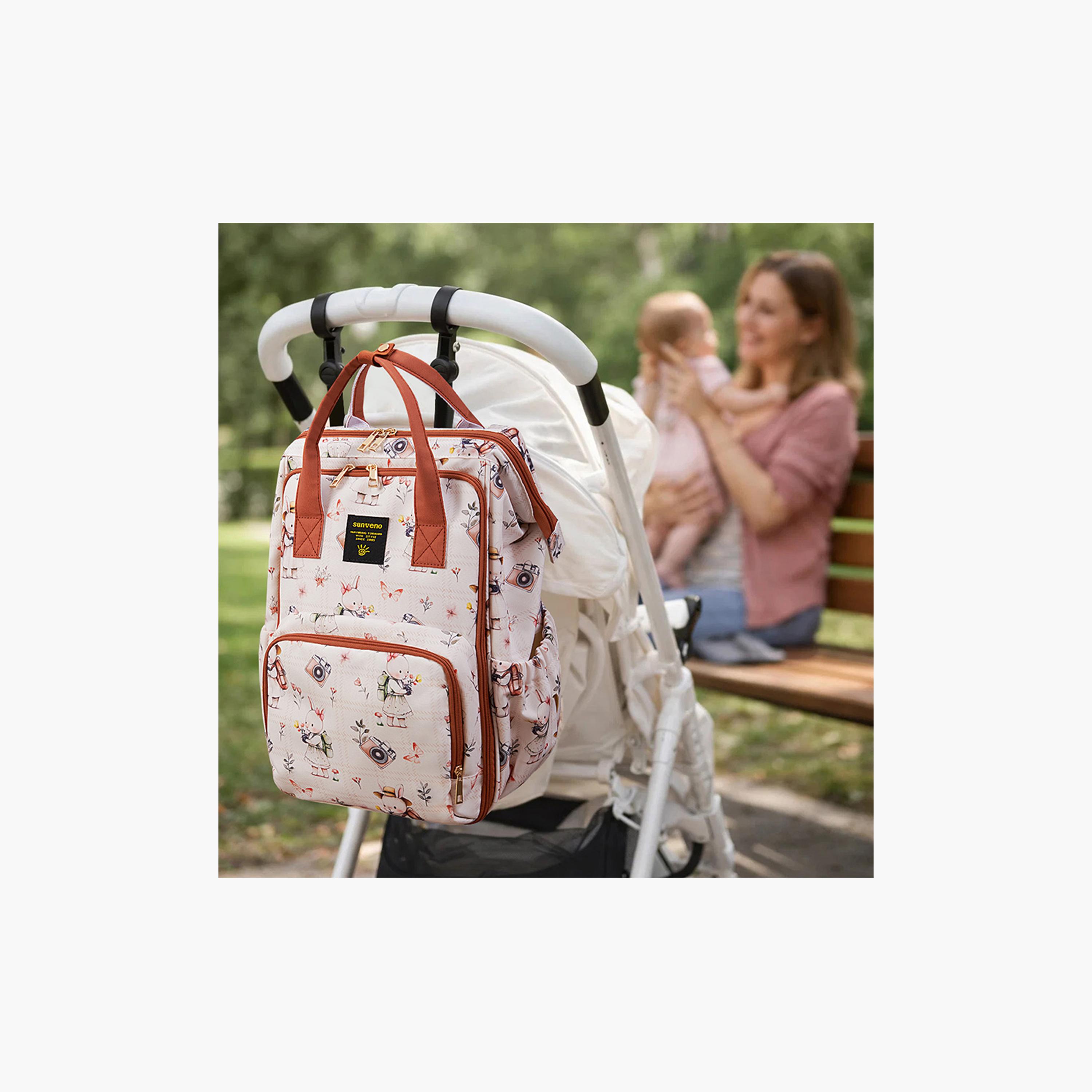 Sunveno Multi-Pocket Diaper Backpack with Insulated Pockets & Anti-Theft Pocket-baby-gear-diaperbags-image-10