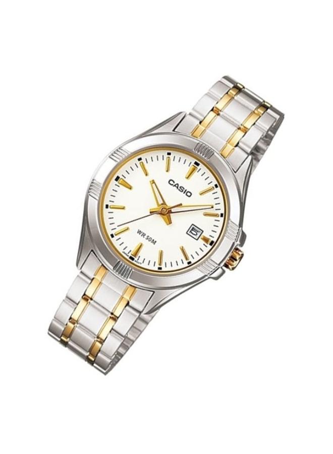ساعة كاسيو نسائية تناظرية بمينا أبيض | LTP-1308SG-7AVDF-women-watchesandjewellery-watches-image-2