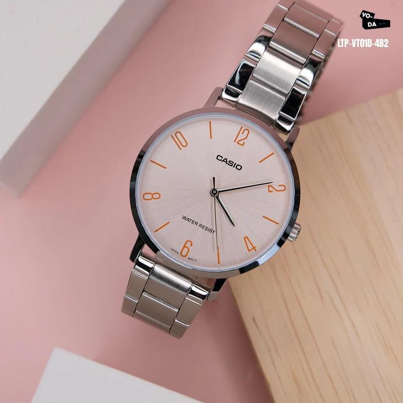 ساعة كاسيو نسائية تناظرية بمينا ذهبي وردي | LTP-VT01D-4B2UDF-women-watchesandjewellery-watches-image-3