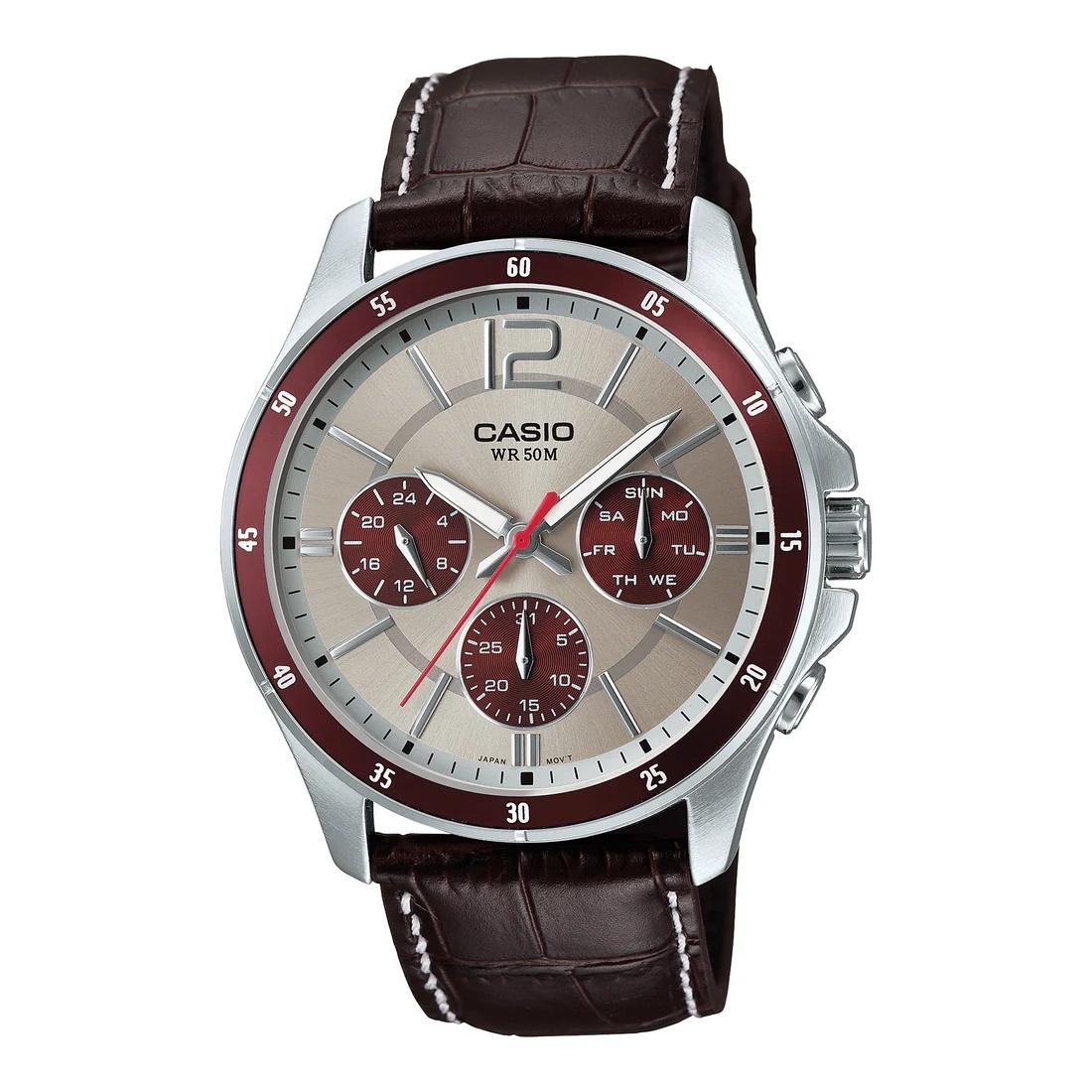 ساعة كاسيو رجالية تناظرية بمينا فضي | MTP-1374L-7A1VDF-men-watchesandjewellery-watches-image-1