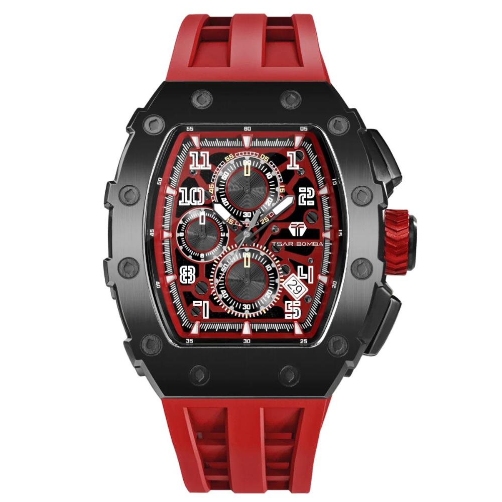 Tsar Bomba Men's Analog Red Dial Watch  | TB8204Q-37-men-watchesandjewellery-watches-image-1