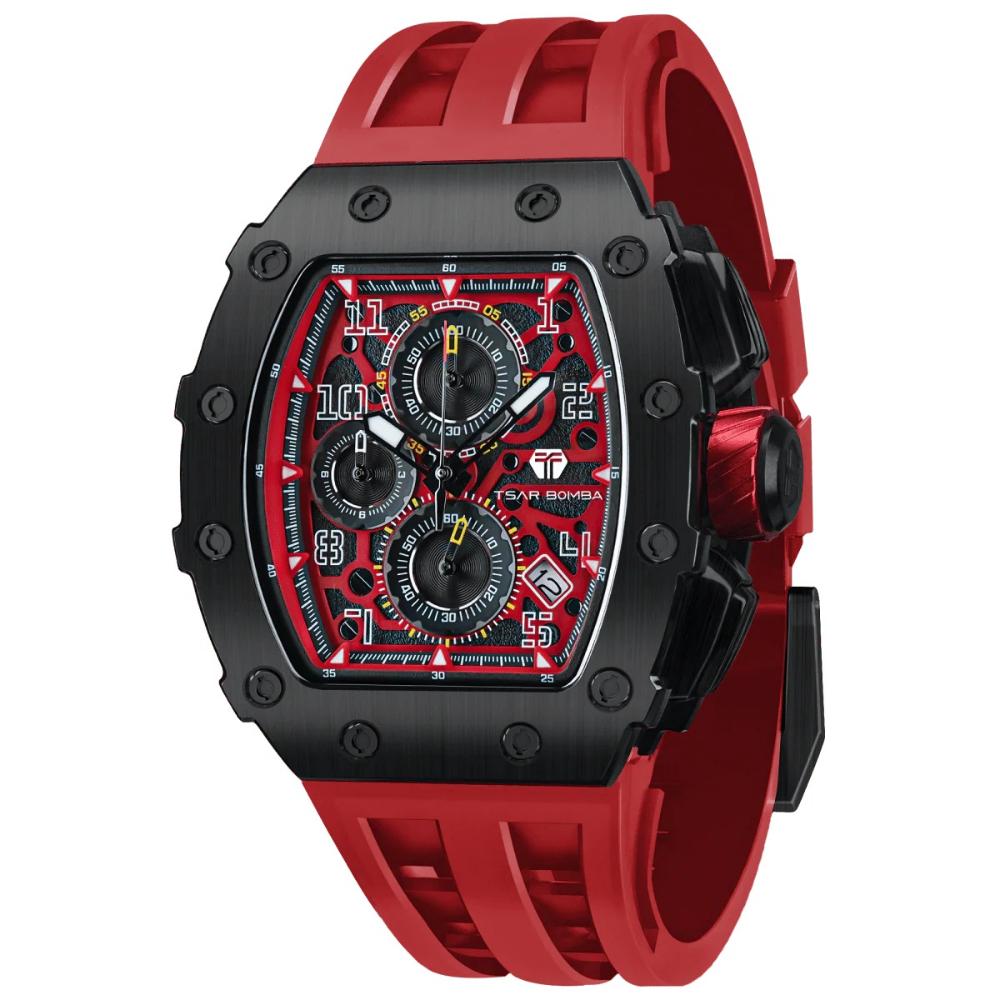 Tsar Bomba Men's Analog Red Dial Watch  | TB8204Q-37-men-watchesandjewellery-watches-image-2