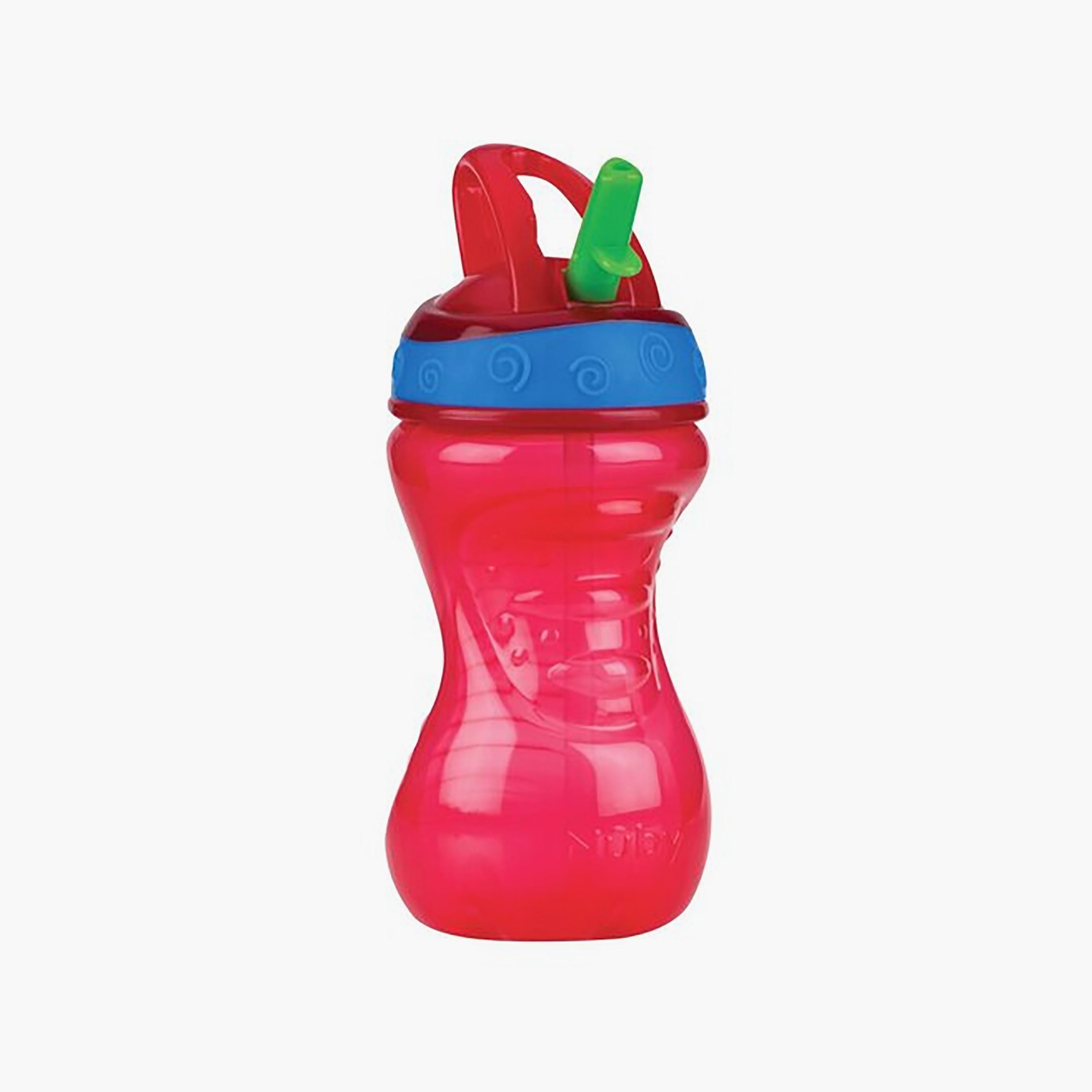 Nuby Flip It Hard Straw Drinking Cup with Flip Top Lid - Assorted - 300 ml-baby-feeding-mealtimeessentials-image-1