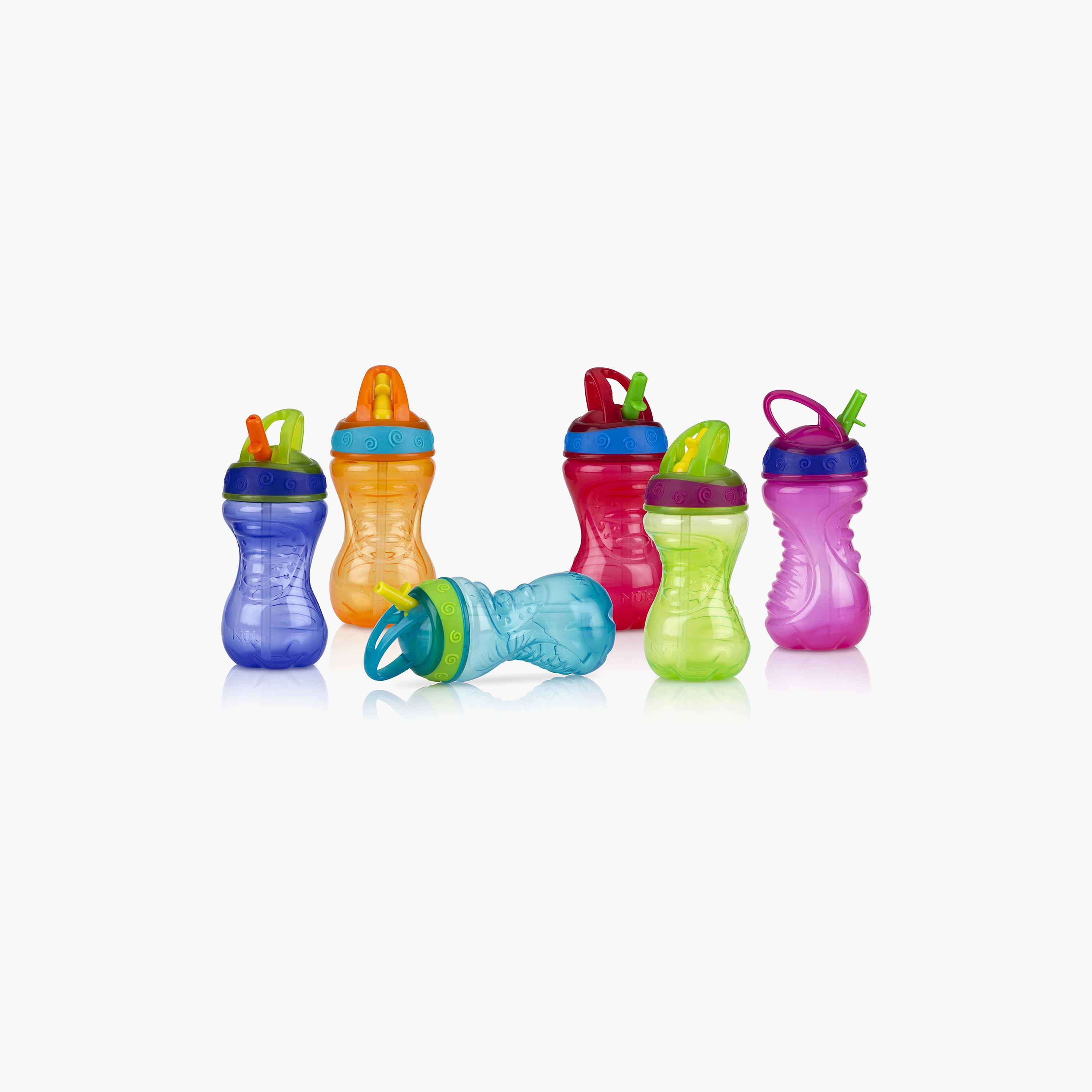 Nuby Flip It Hard Straw Drinking Cup with Flip Top Lid - Assorted - 300 ml-baby-feeding-mealtimeessentials-image-2
