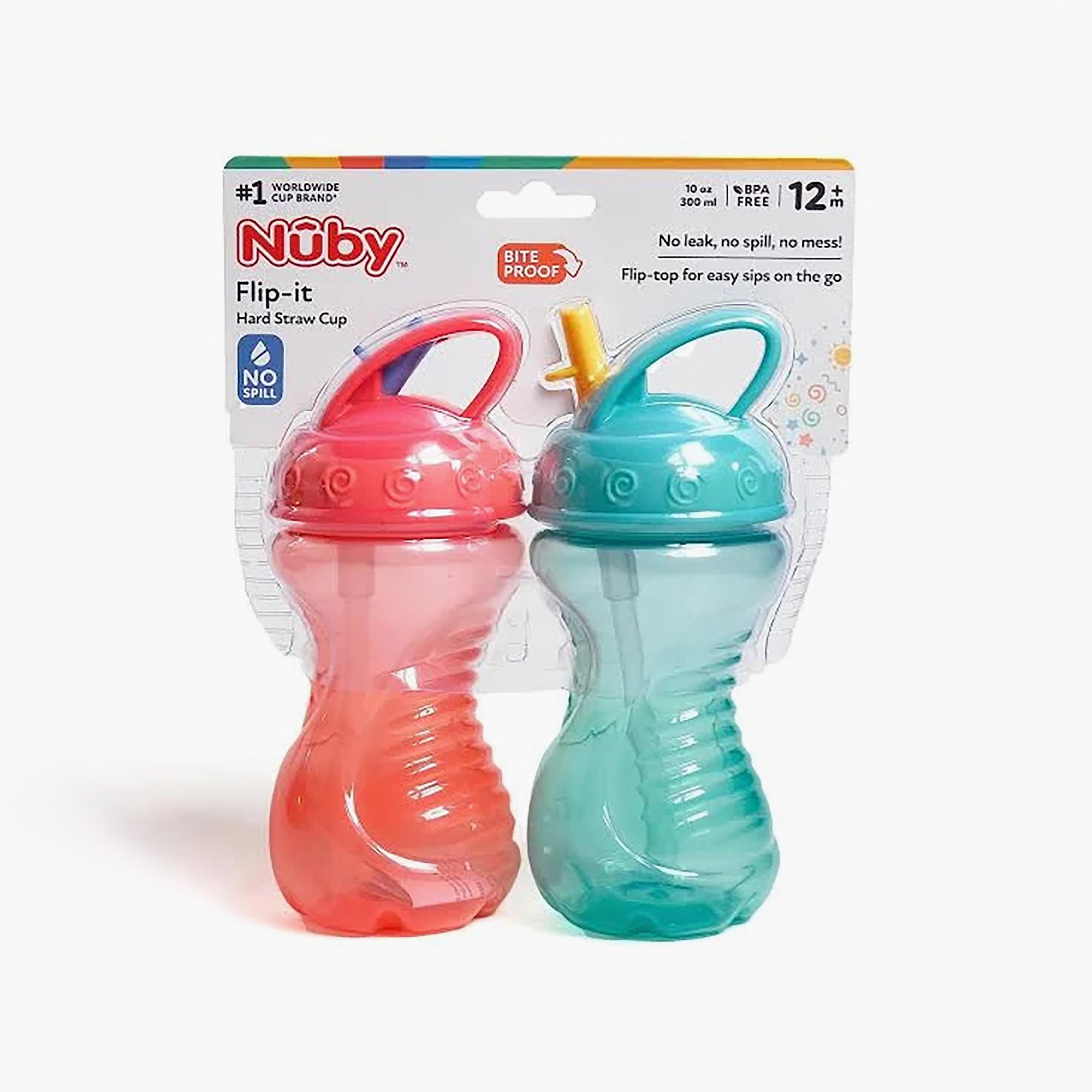 Nuby Flip It Hard Straw Drinking Cup with Flip Top Lid - Assorted - 300 ml-baby-feeding-mealtimeessentials-image-5