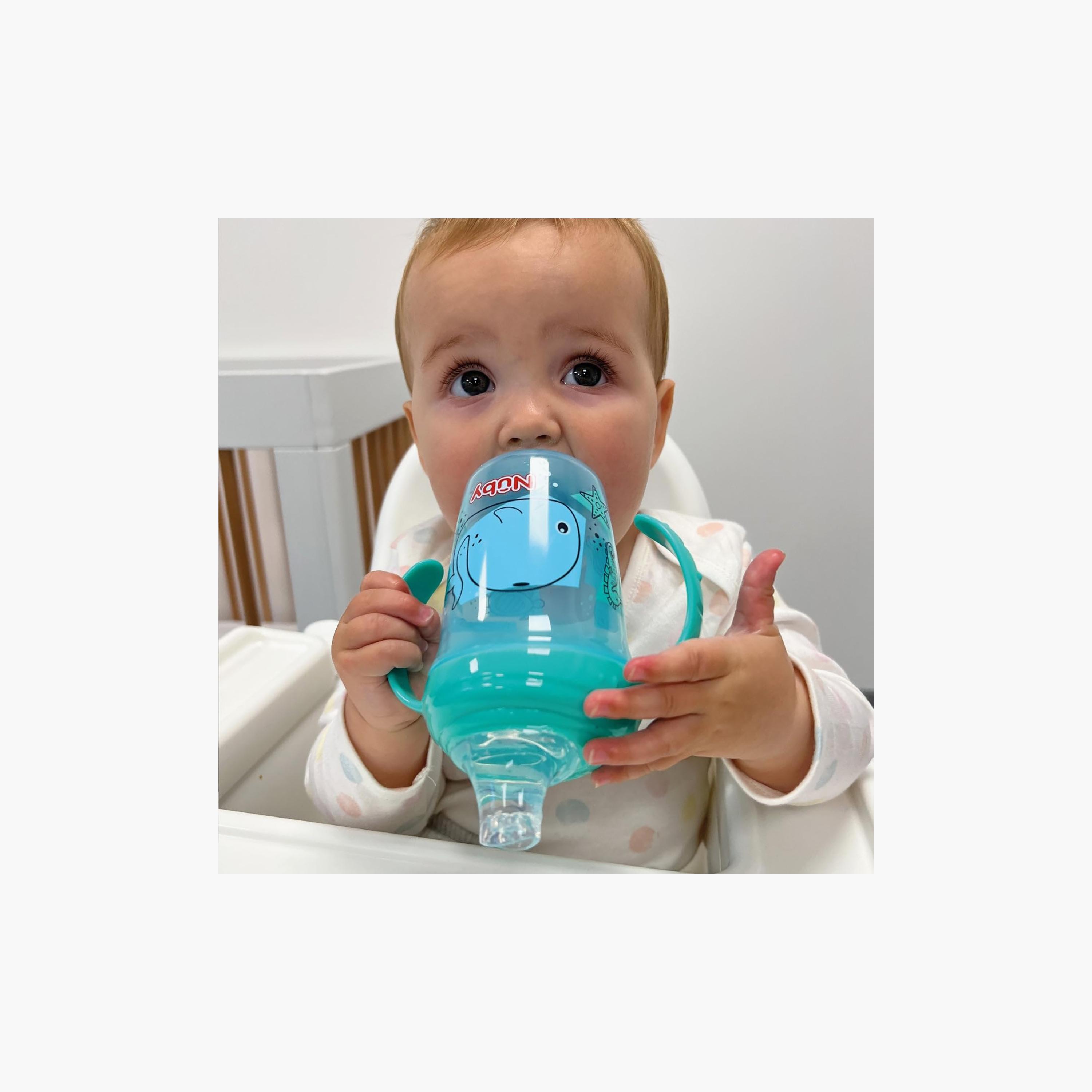 كوب تدريب بمقابض ومقاوم للسكب جريب أند سيب ألوان متنوعة سعة 350 مل من نوبي-baby-feeding-mealtimeessentials-image-5