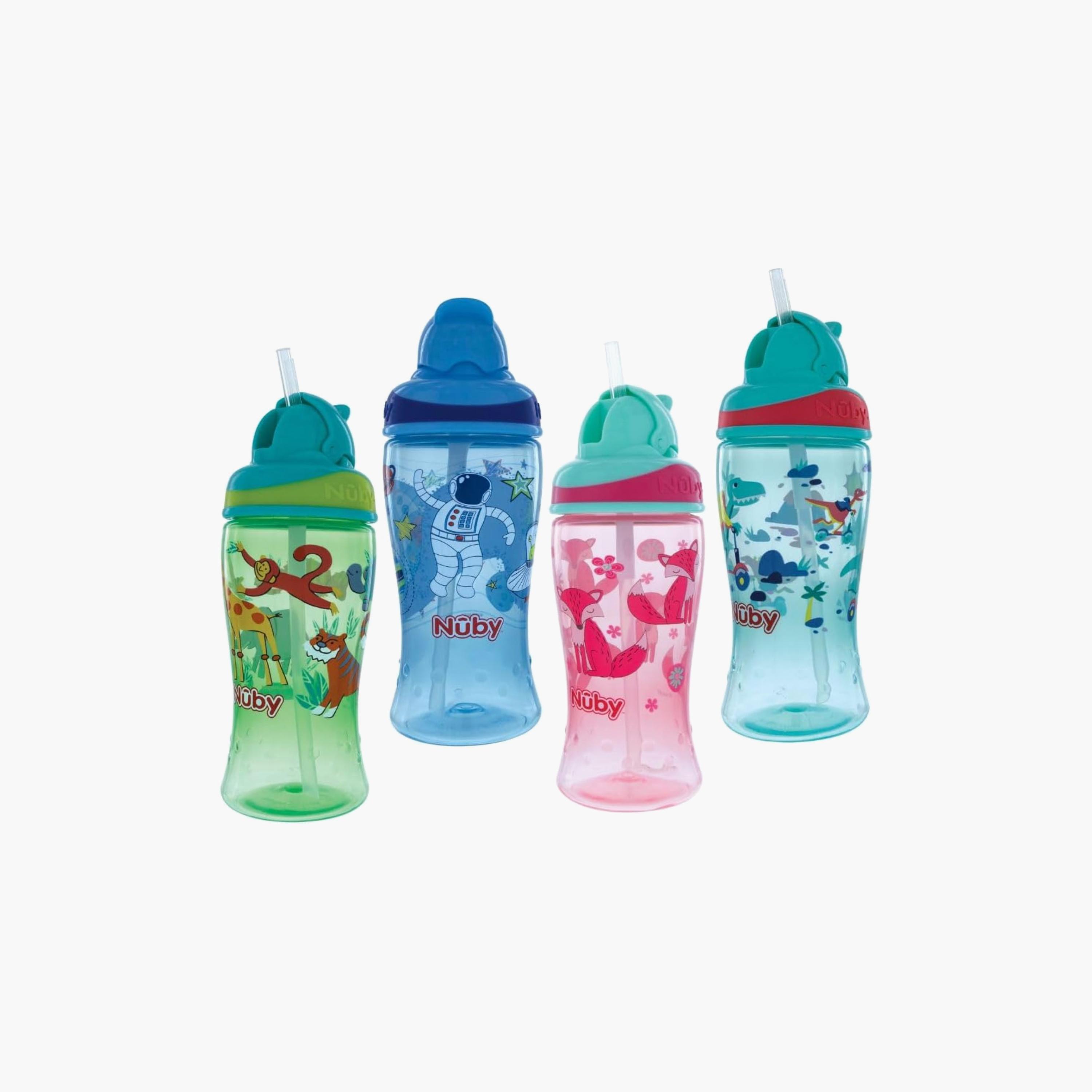 Nuby Flip It Leak Resistant Drinking Cup with Flip Straw Lid - Assorted - 350 ml-baby-feeding-mealtimeessentials-image-2