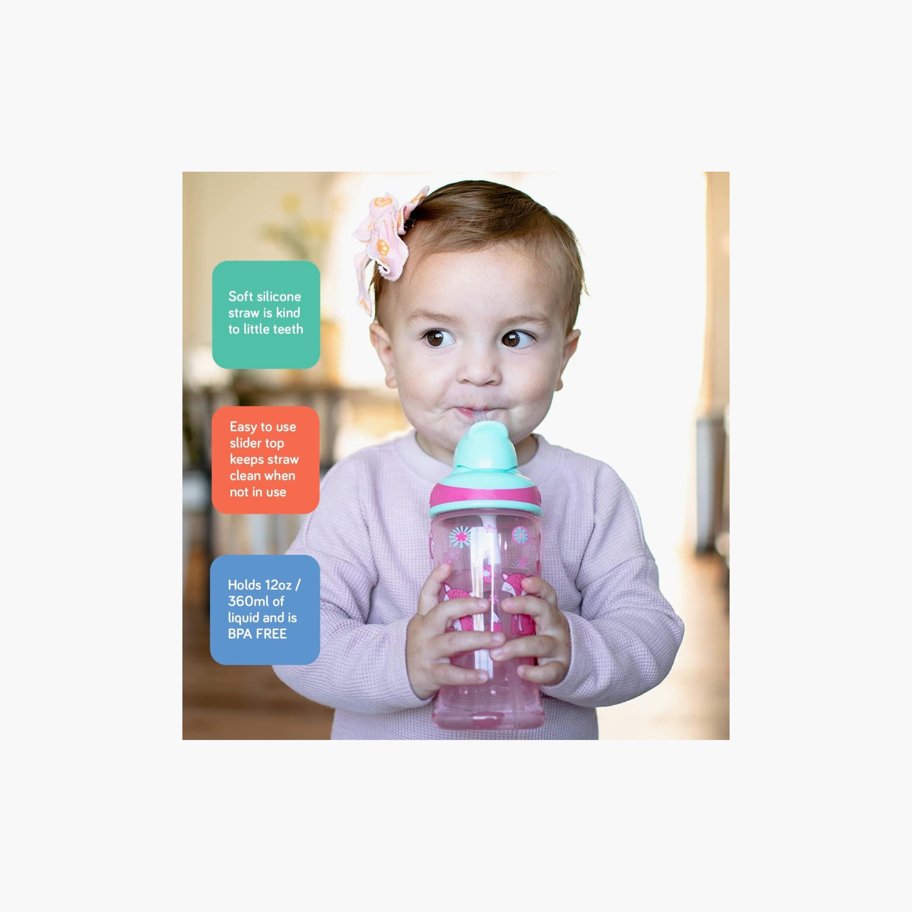 Nuby Flip It Leak Resistant Drinking Cup with Flip Straw Lid - Assorted - 350 ml-baby-feeding-mealtimeessentials-image-3