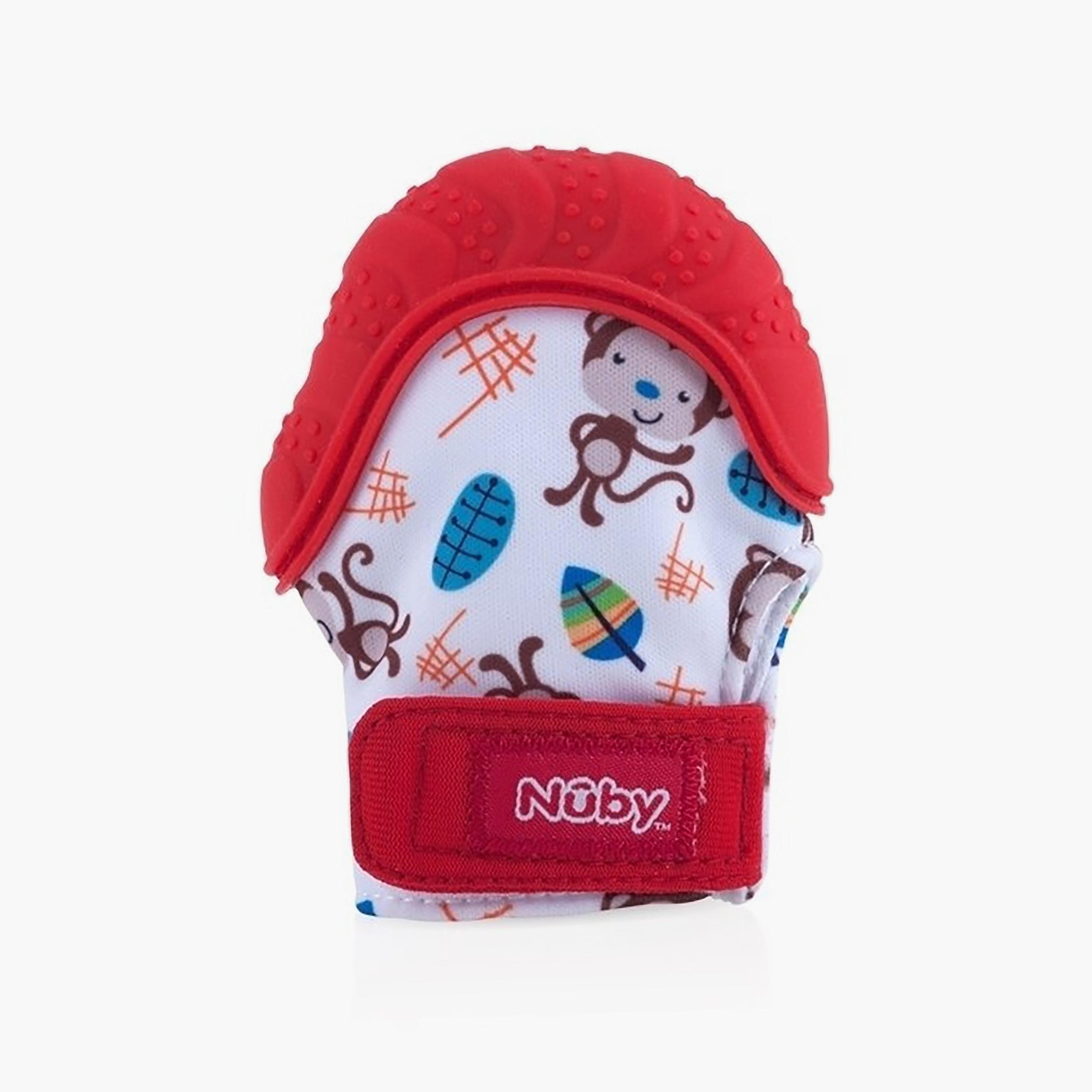 قفاز تسنين قابل للارتداء مع عضاضة سيليكون ألوان متنوعة من نوبي-toys-babyandtoddlertoys-rattlesandteethers-image-1