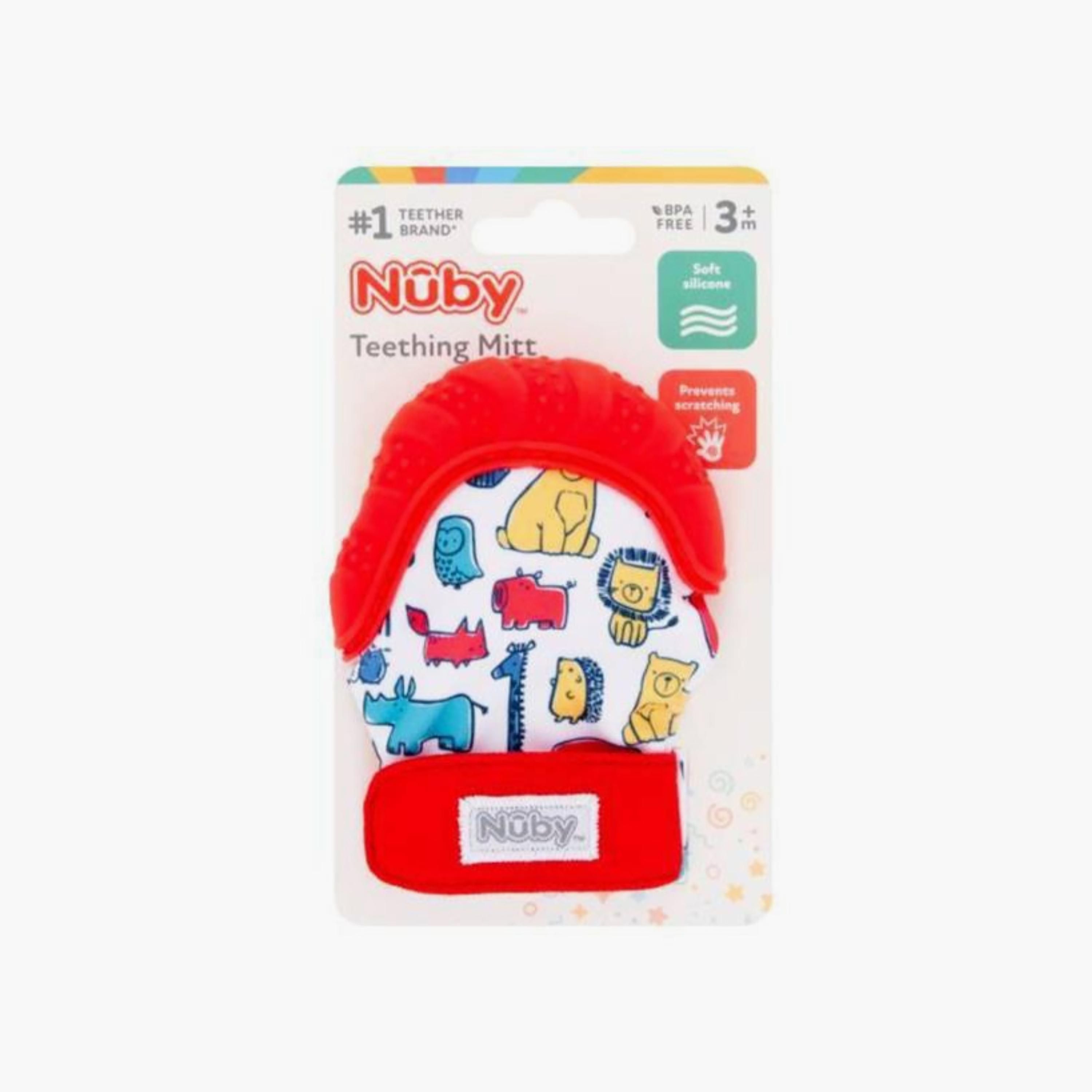 قفاز تسنين قابل للارتداء مع عضاضة سيليكون ألوان متنوعة من نوبي-toys-babyandtoddlertoys-rattlesandteethers-image-5