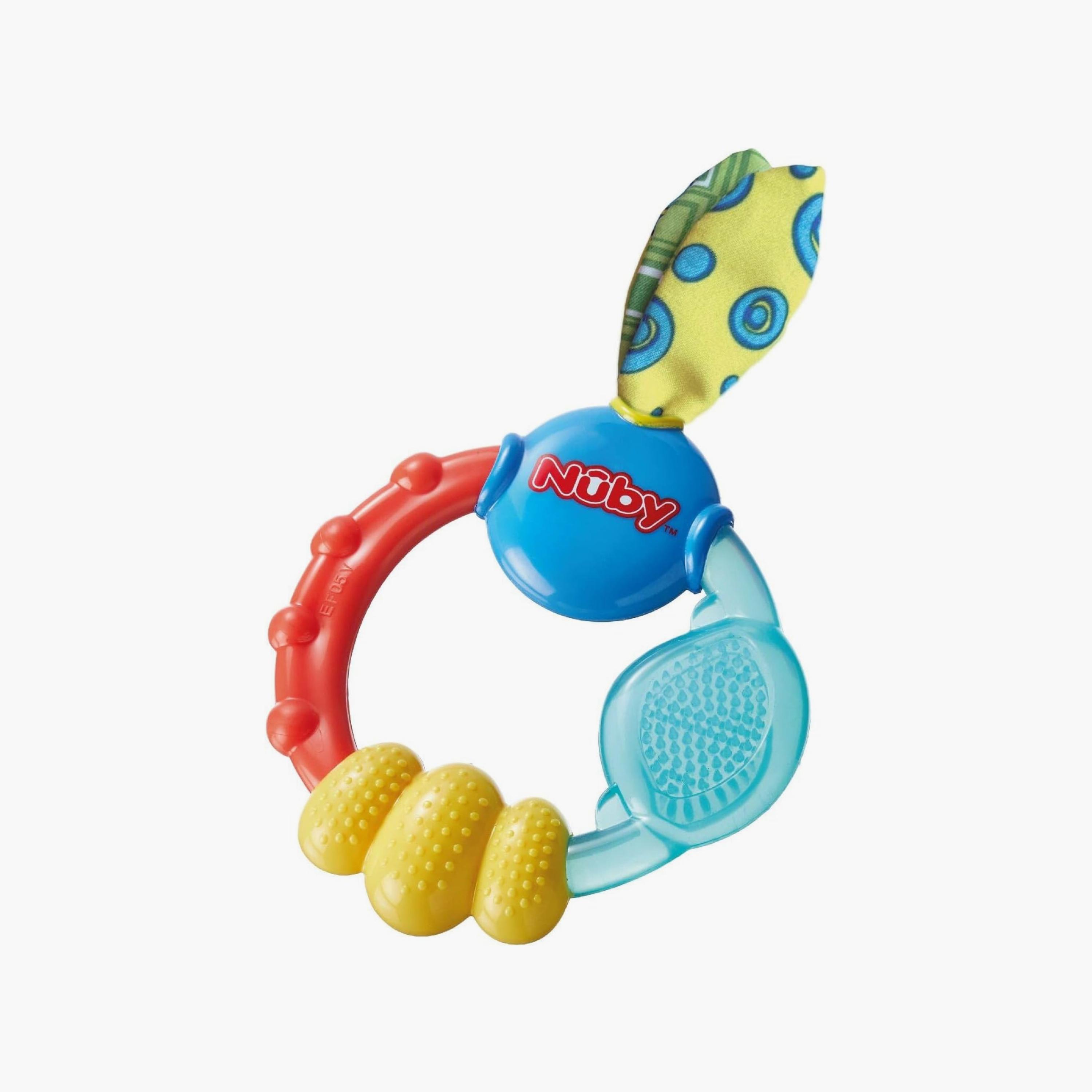 حلقة تسنين مع مدلك لثة بارز الملمس واكي ثيتر ألوان متنوعة من نوبي-toys-babyandtoddlertoys-rattlesandteethers-image-2