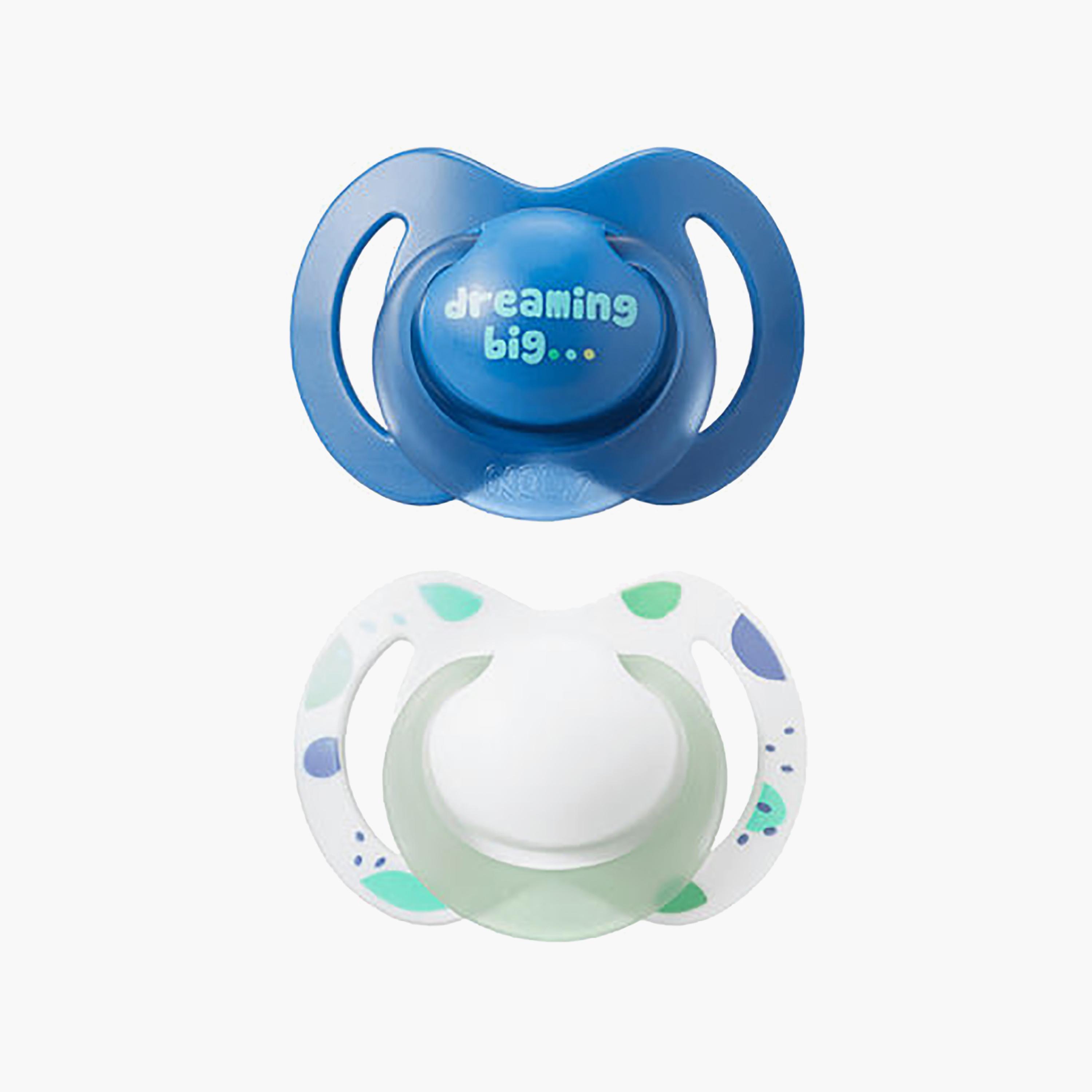 Nuby 2-Piece Night Dummies Glow in the Dark Pacifiers - 6-18 Months-baby-feeding-pacifiers-image-1