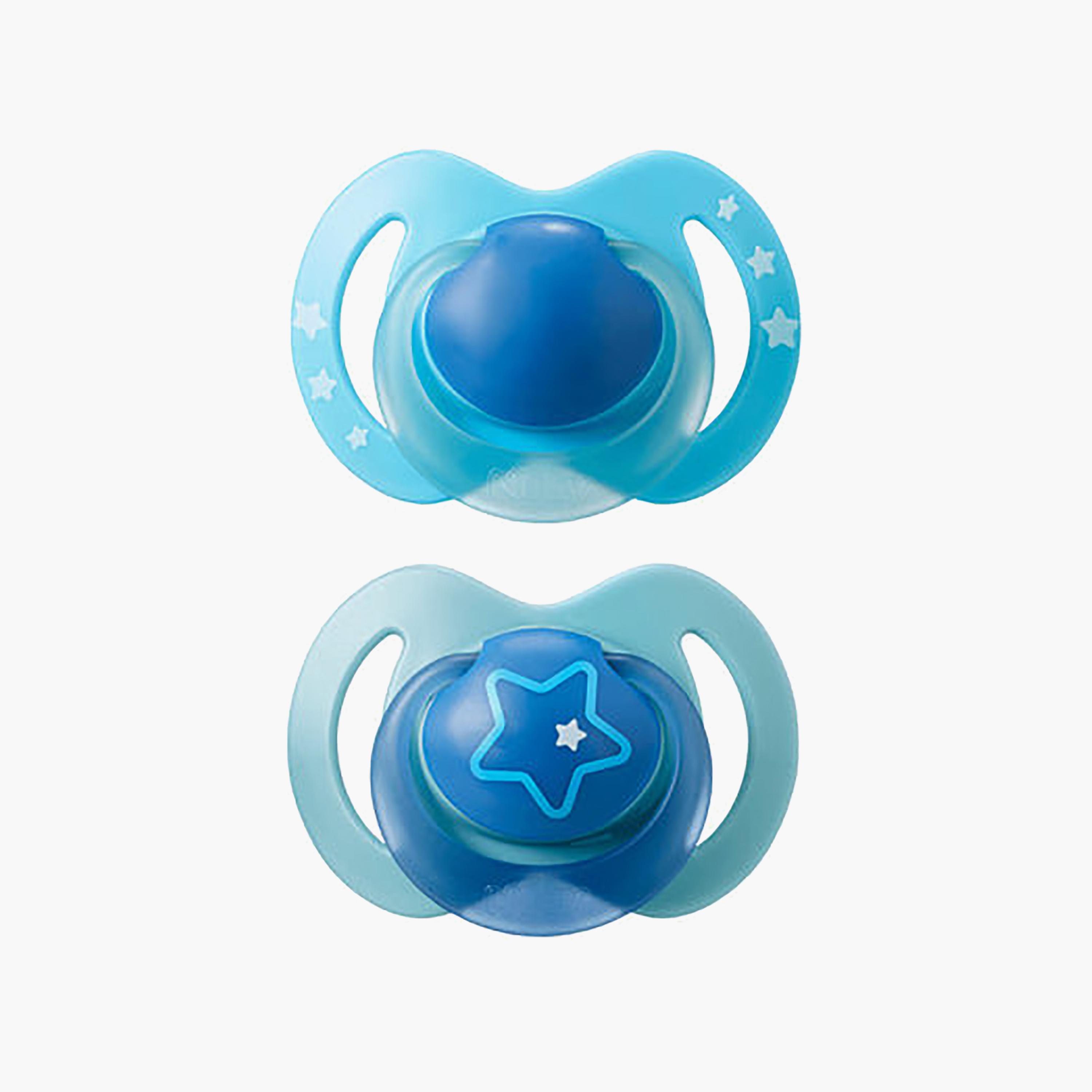 Nuby 2-Piece Night Dummies Glow in the Dark Pacifiers - 18-36 Months-baby-feeding-pacifiers-image-1