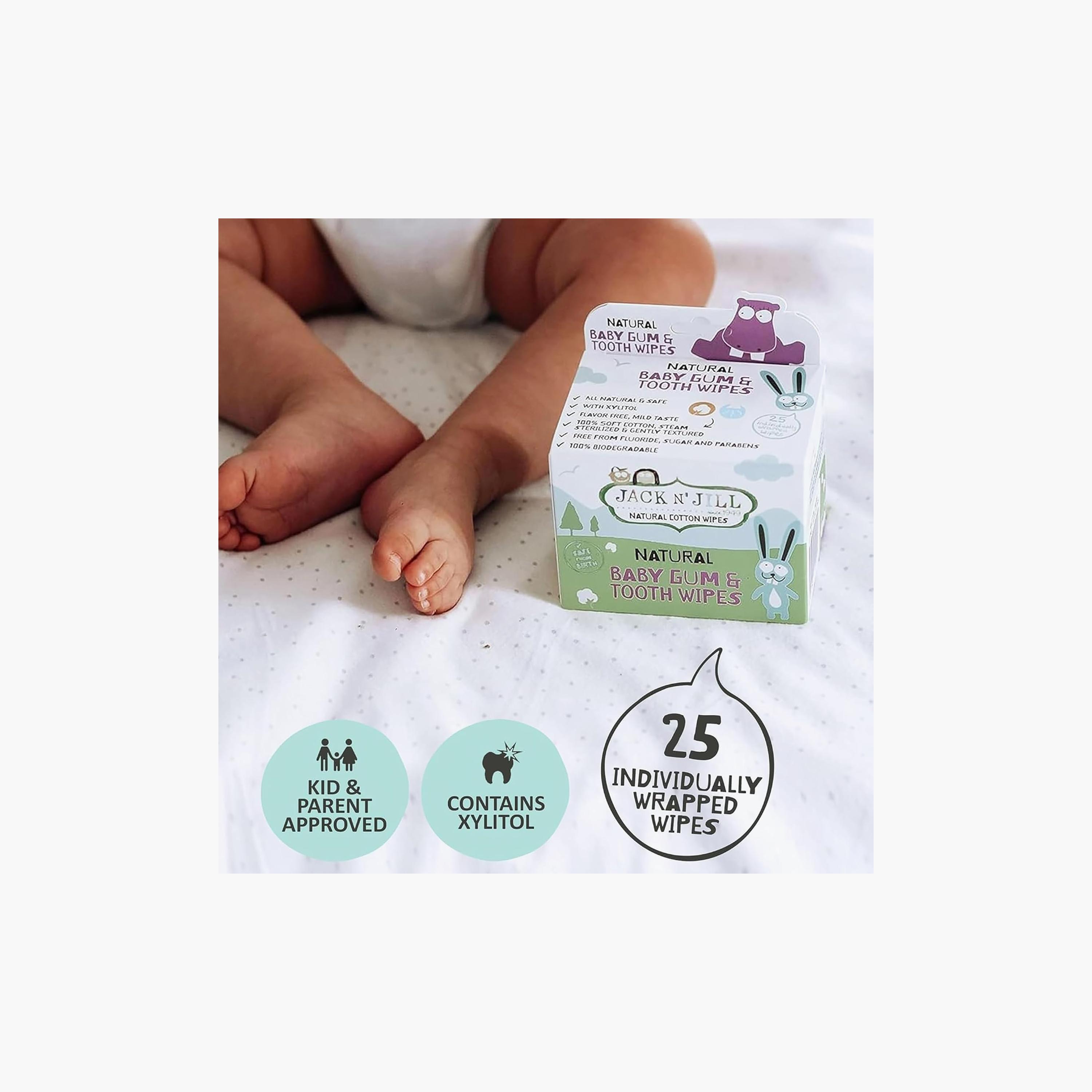 مناديل مبللة لتنظيف اللثة والأسنان للأطفال 25 قطعة من جاك أند جيل-baby-bathandcare-oralcare-teethanddentalcare-image-4