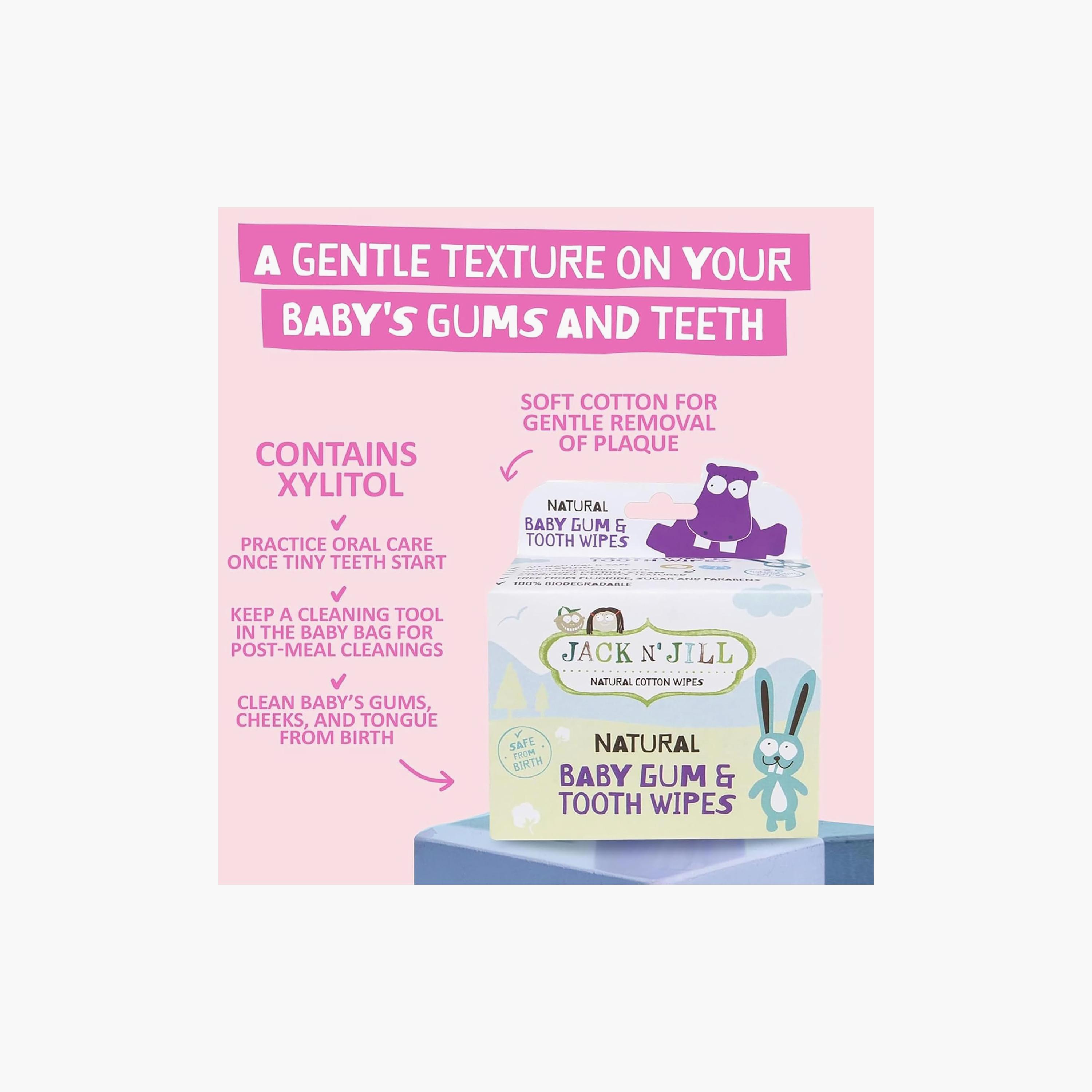 مناديل مبللة لتنظيف اللثة والأسنان للأطفال 25 قطعة من جاك أند جيل-baby-bathandcare-oralcare-teethanddentalcare-image-5