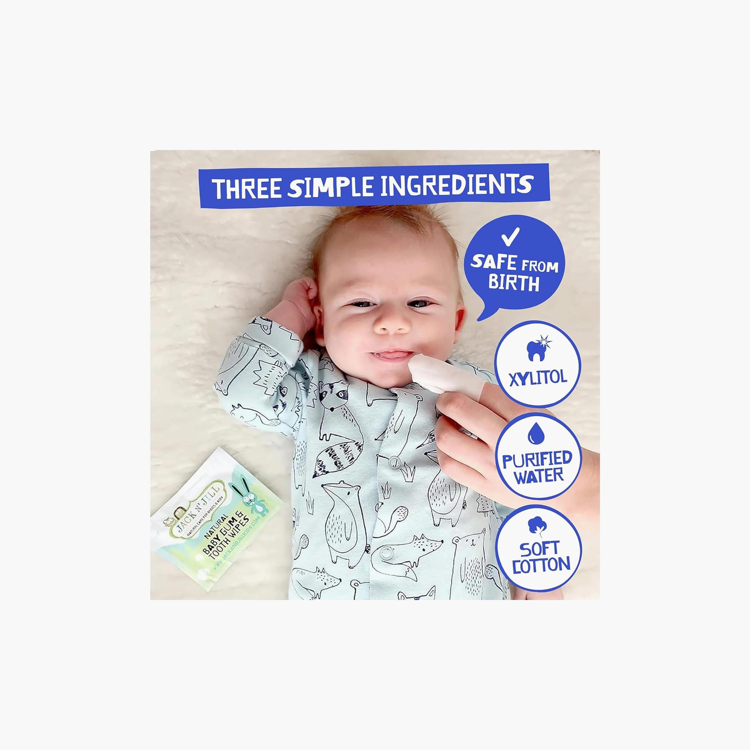 مناديل مبللة لتنظيف اللثة والأسنان للأطفال 25 قطعة من جاك أند جيل-baby-bathandcare-oralcare-teethanddentalcare-image-6