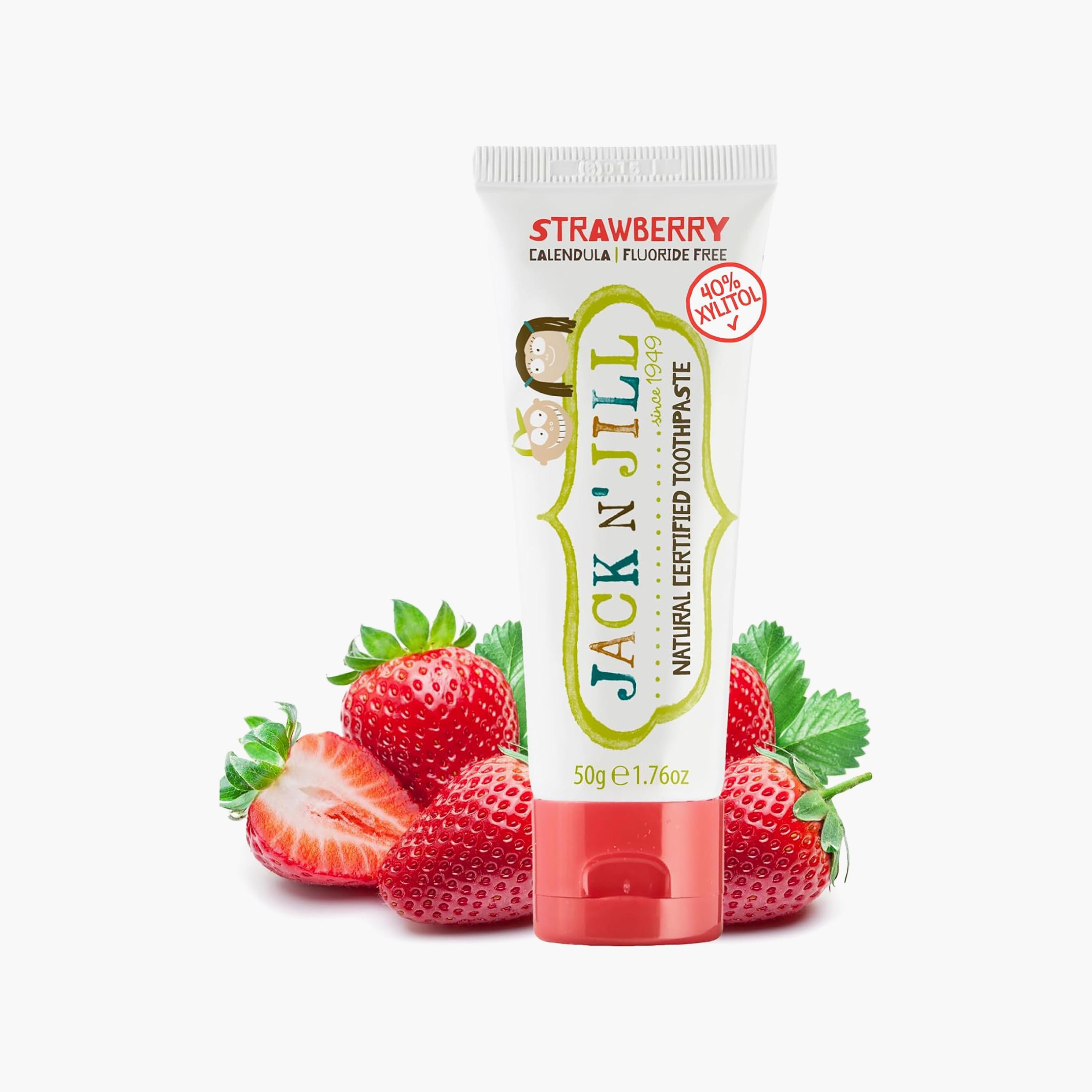 Jack and Jill Natural Toothpaste - Strawberry - 50 gm-baby-bathandcare-oralcare-teethanddentalcare-image-2