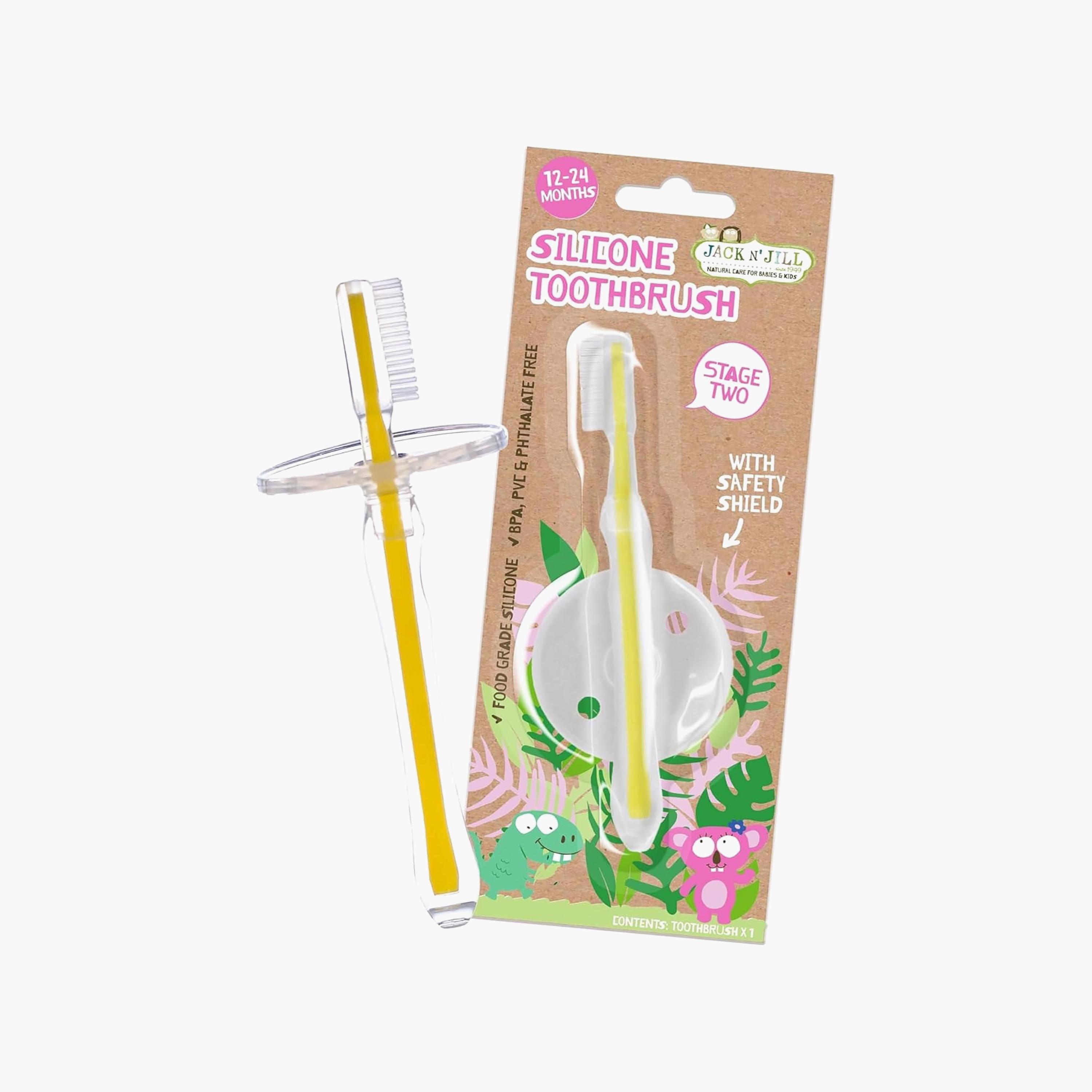 فرشاة أسنان سيليكون مع واقي أمان من جاك أند جيل-baby-bathandcare-oralcare-teethanddentalcare-image-2