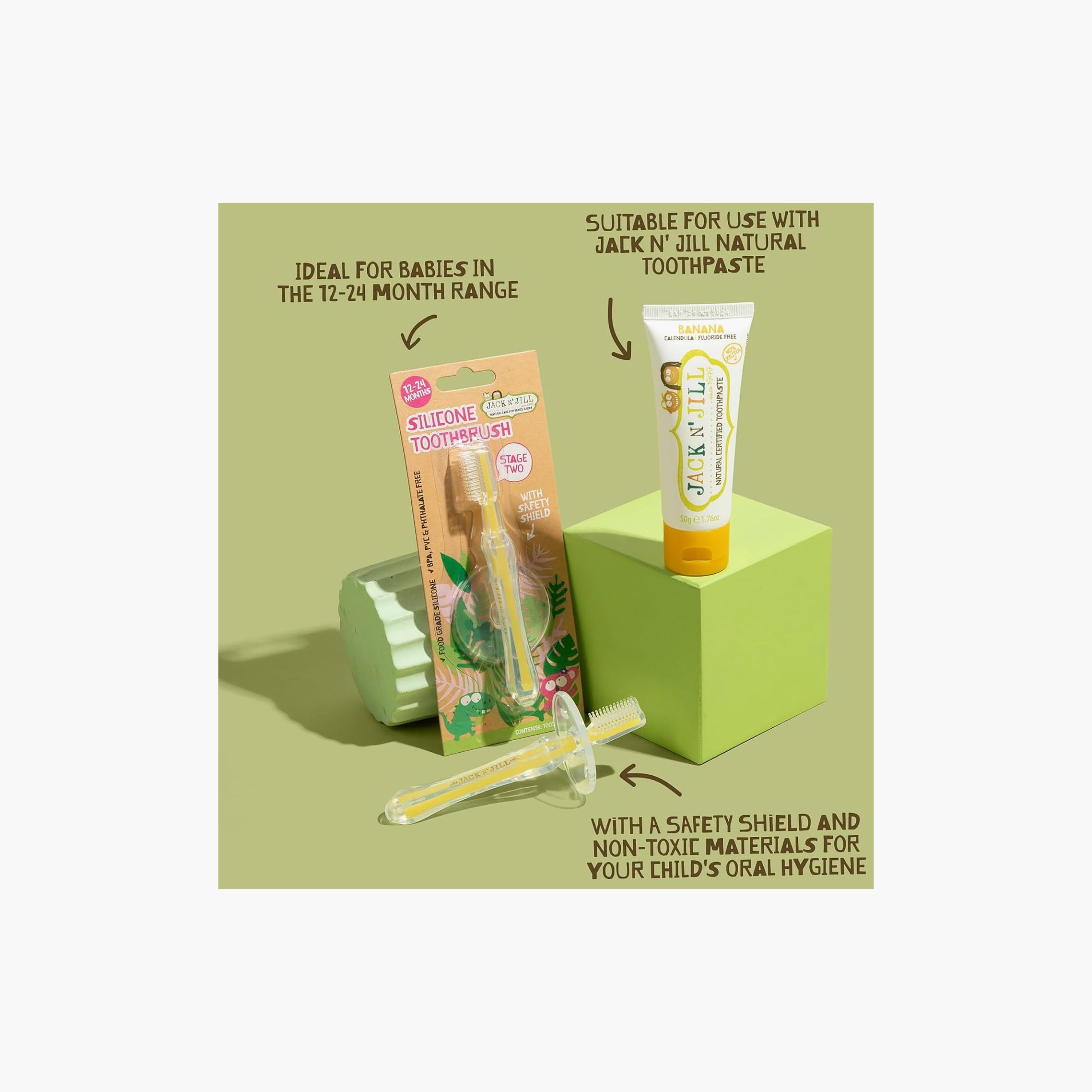 فرشاة أسنان سيليكون مع واقي أمان من جاك أند جيل-baby-bathandcare-oralcare-teethanddentalcare-image-5