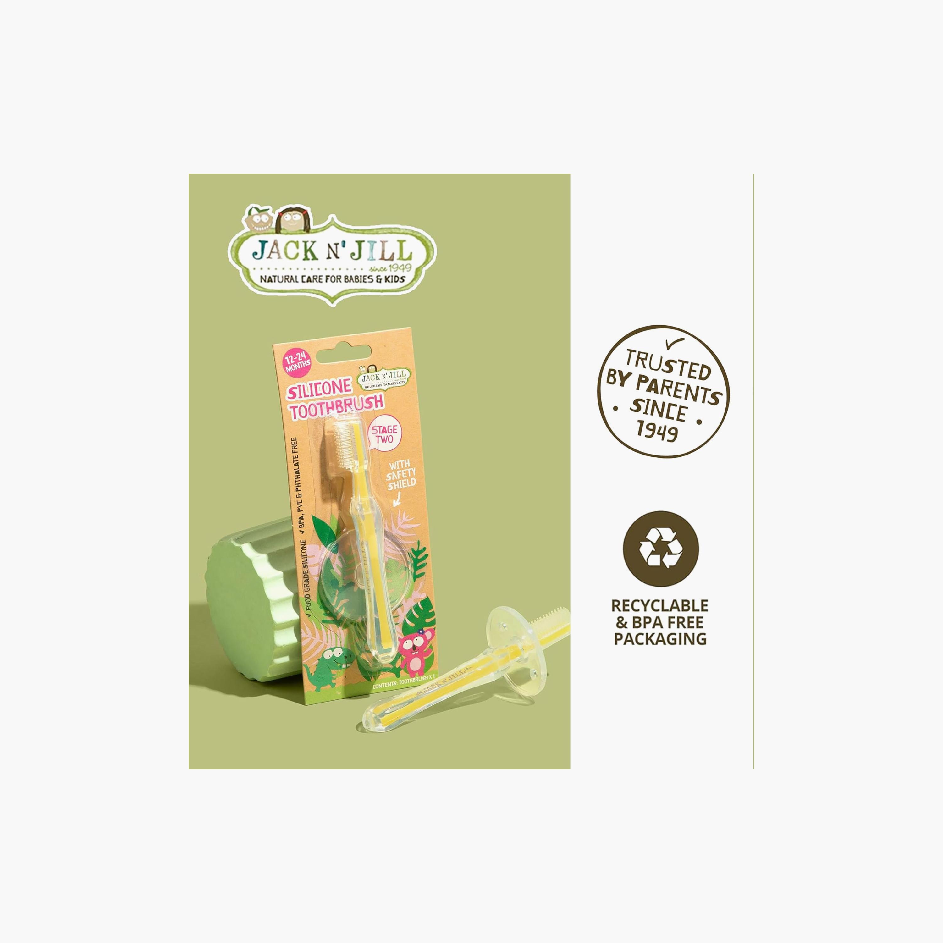 فرشاة أسنان سيليكون مع واقي أمان من جاك أند جيل-baby-bathandcare-oralcare-teethanddentalcare-image-7
