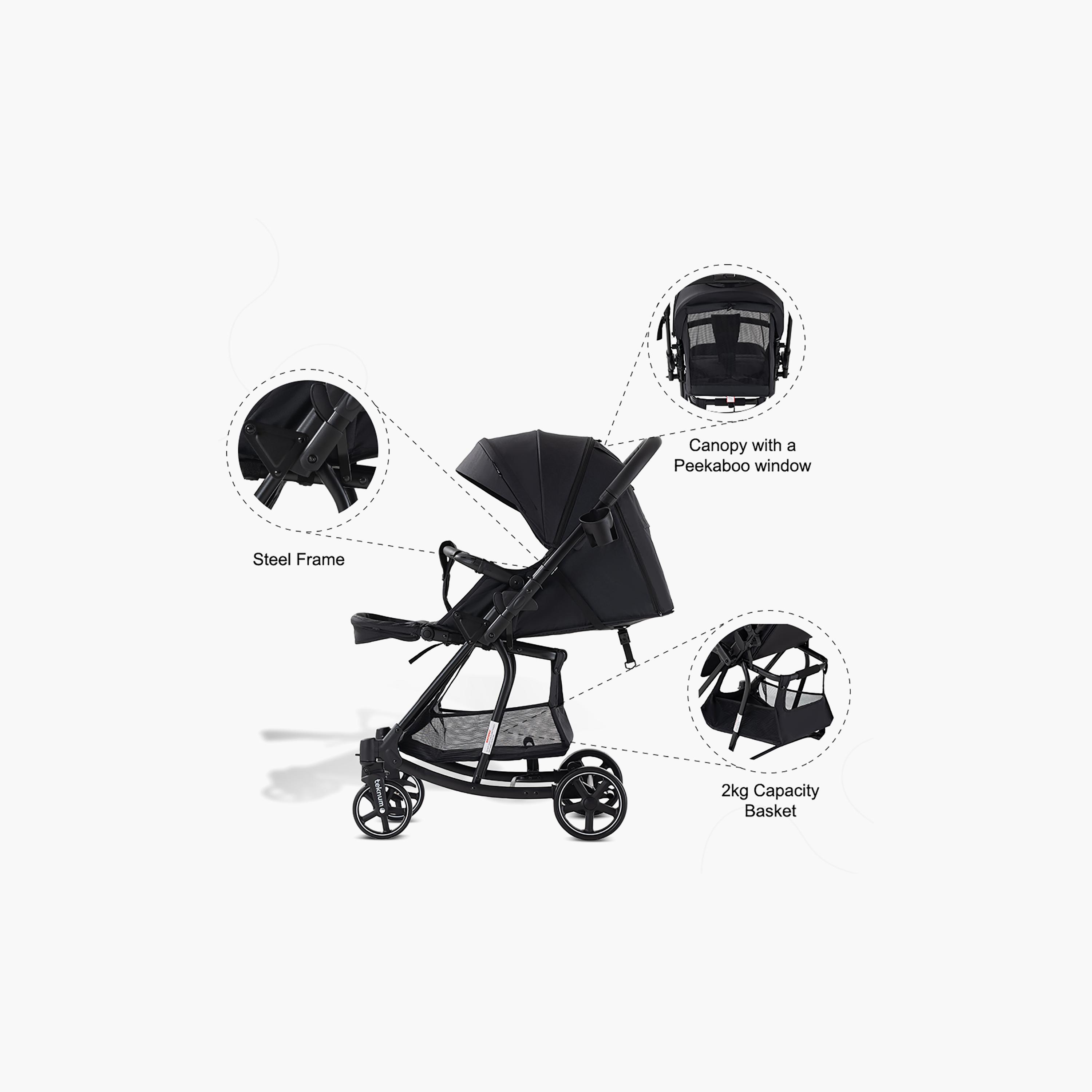 Teknum 2-In-1 One Hand Fold Glide Reversible Rocker Stroller with Canopy-baby-gear-strollersandprams-strollers-image-19