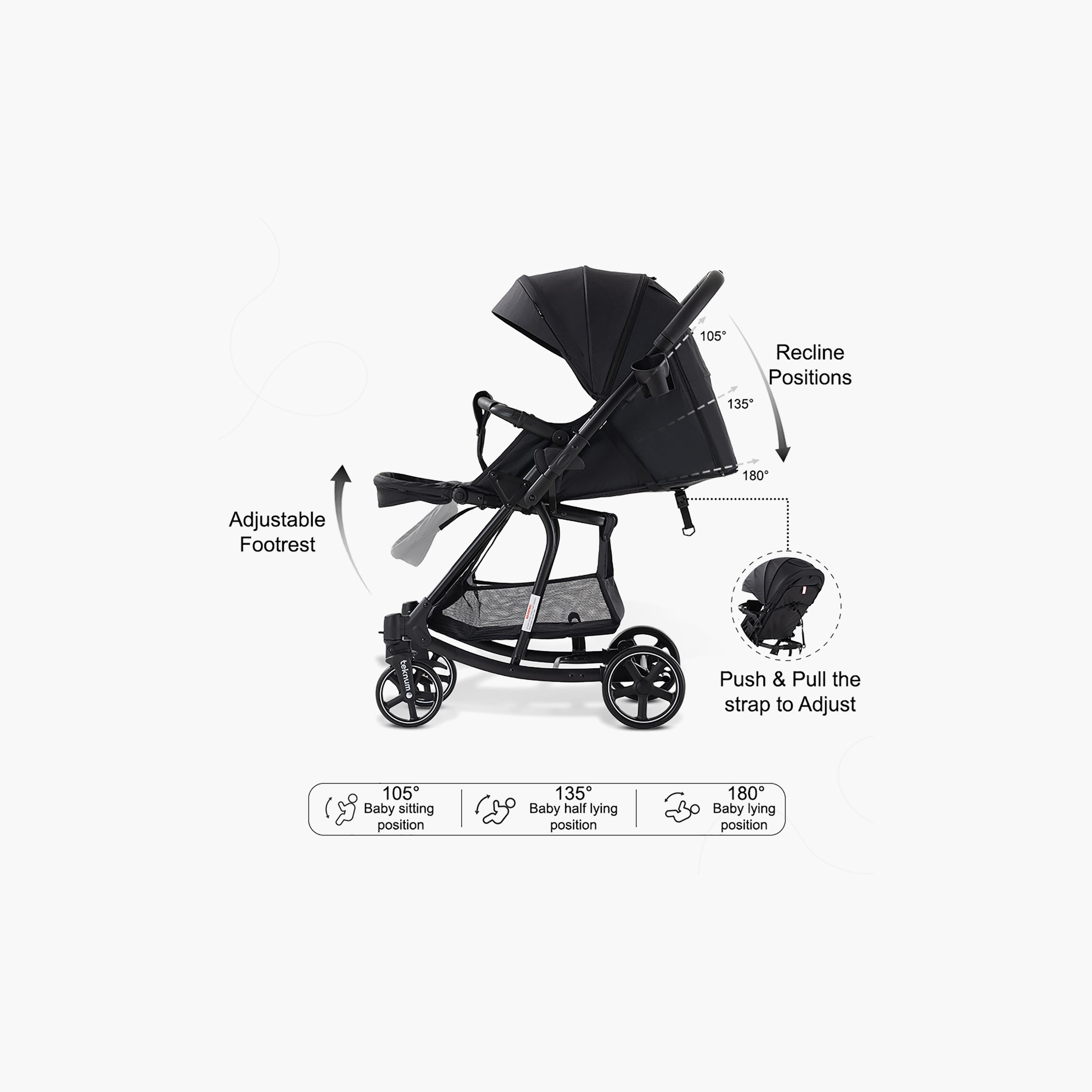 Teknum 2-In-1 One Hand Fold Glide Reversible Rocker Stroller with Canopy-baby-gear-strollersandprams-strollers-image-2