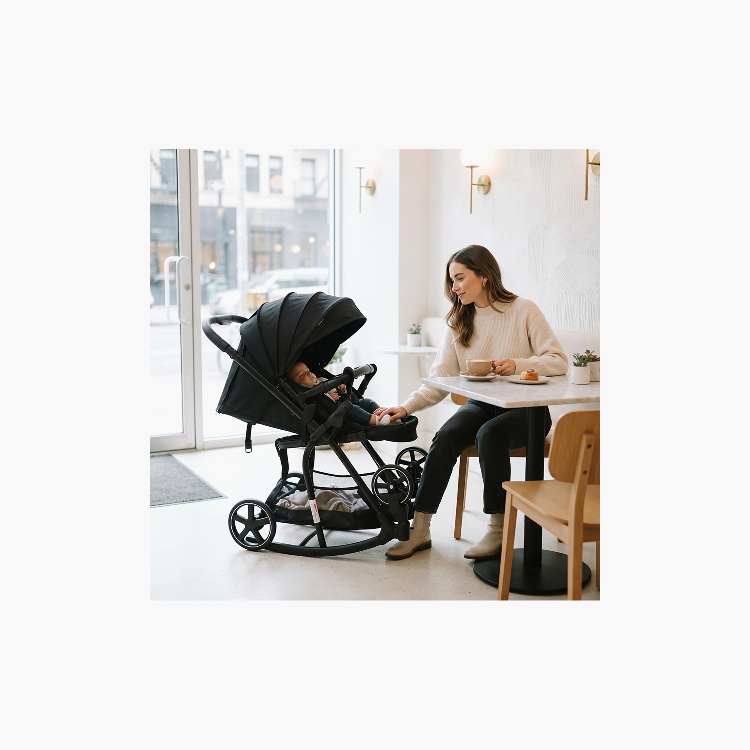 Teknum 2-In-1 One Hand Fold Glide Reversible Rocker Stroller with Canopy-baby-gear-strollersandprams-strollers-image-4