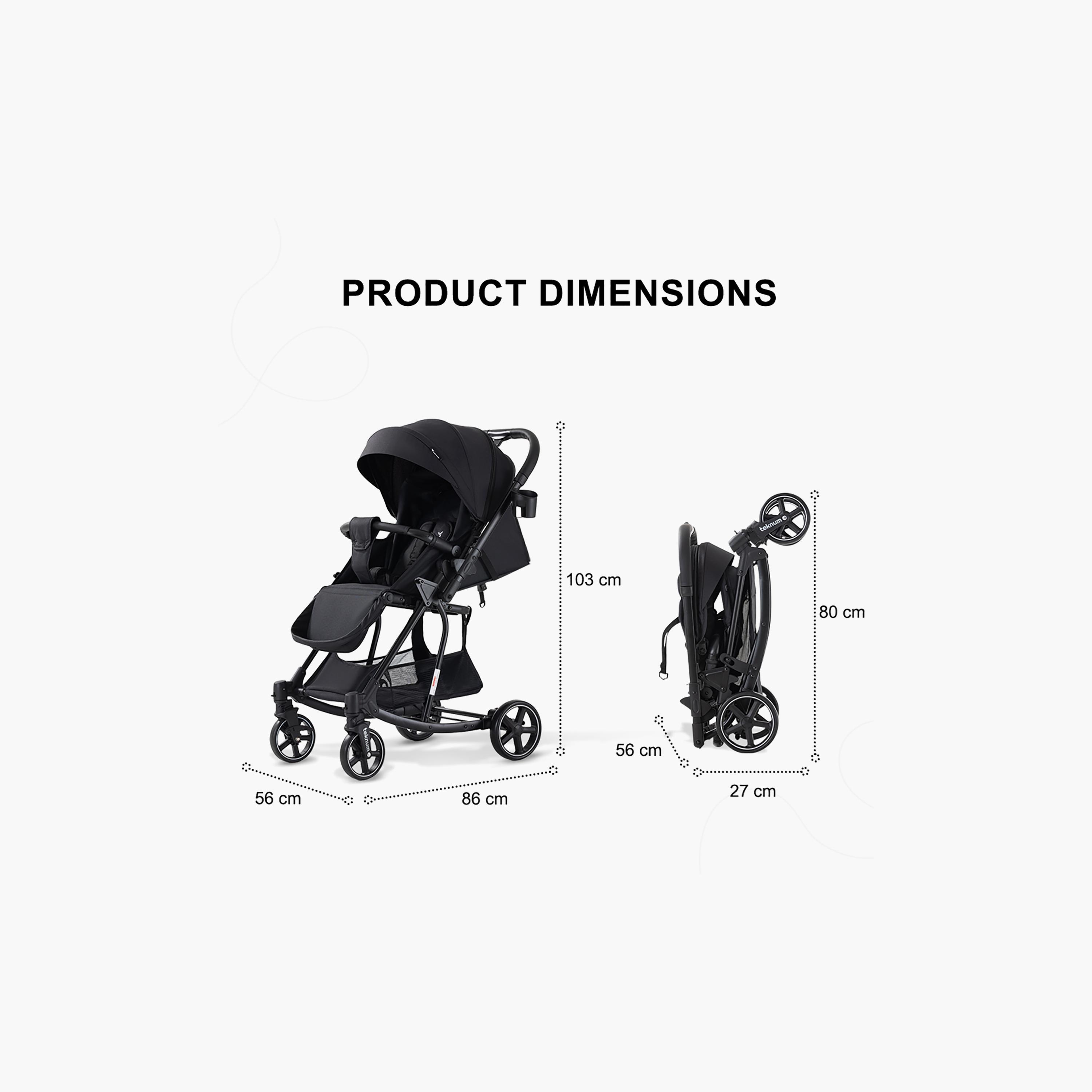 Teknum 2-In-1 One Hand Fold Glide Reversible Rocker Stroller with Canopy-baby-gear-strollersandprams-strollers-image-5
