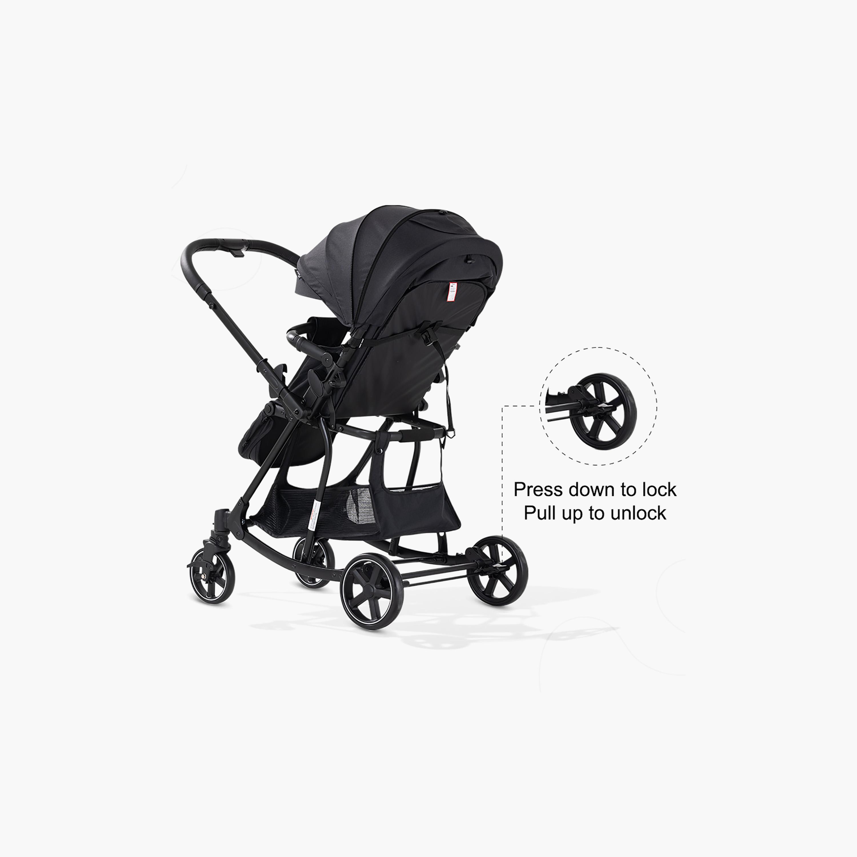 Teknum 2-In-1 One Hand Fold Glide Reversible Rocker Stroller with Canopy-baby-gear-strollersandprams-strollers-image-6