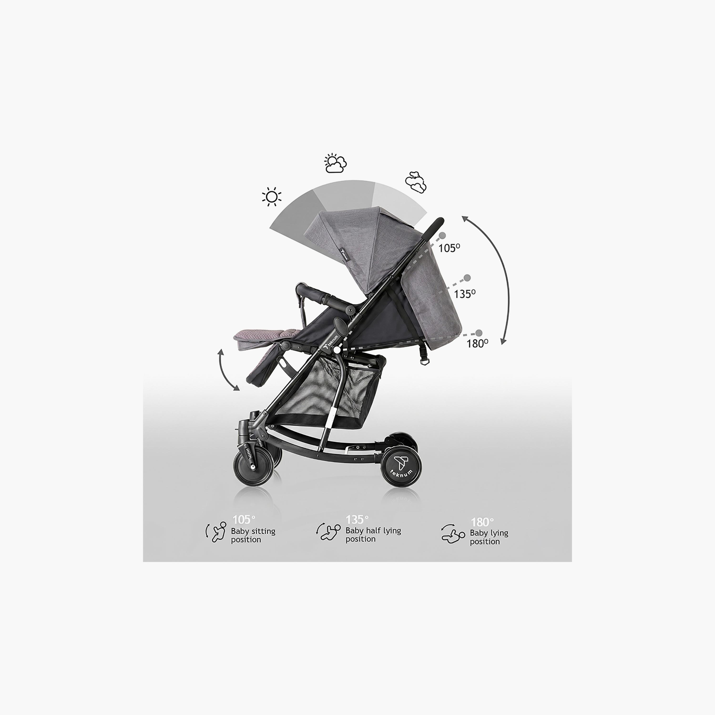 عربة أطفال 2 في 1 قابلة للطي بيد واحدة مع مظلة من تيكنوم-baby-gear-strollersandprams-strollers-image-7
