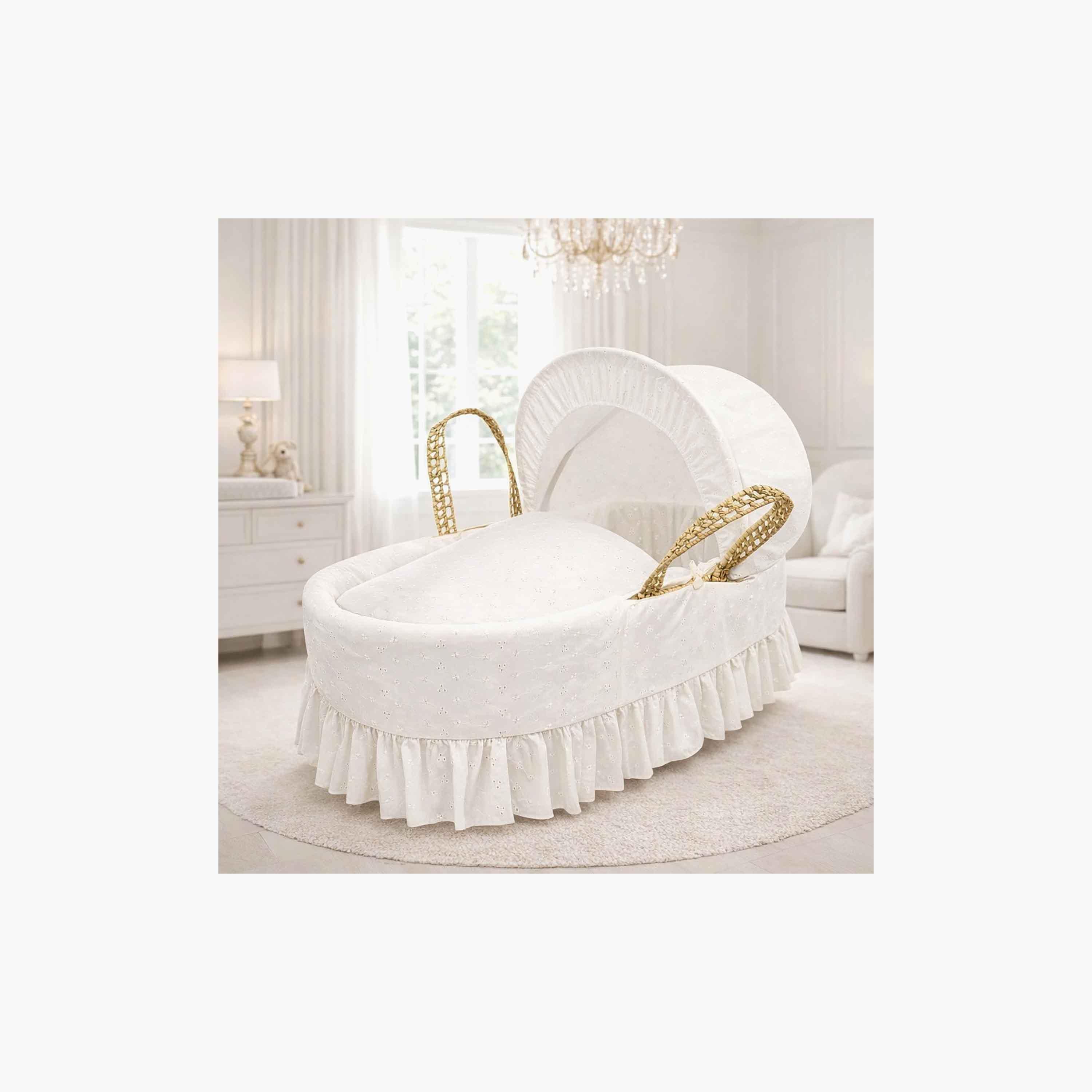 سلة موسى فاخرة بتطريز باللون العاجي من كيندر فالي-baby-nursery-furniture-mosesbaskets-image-3