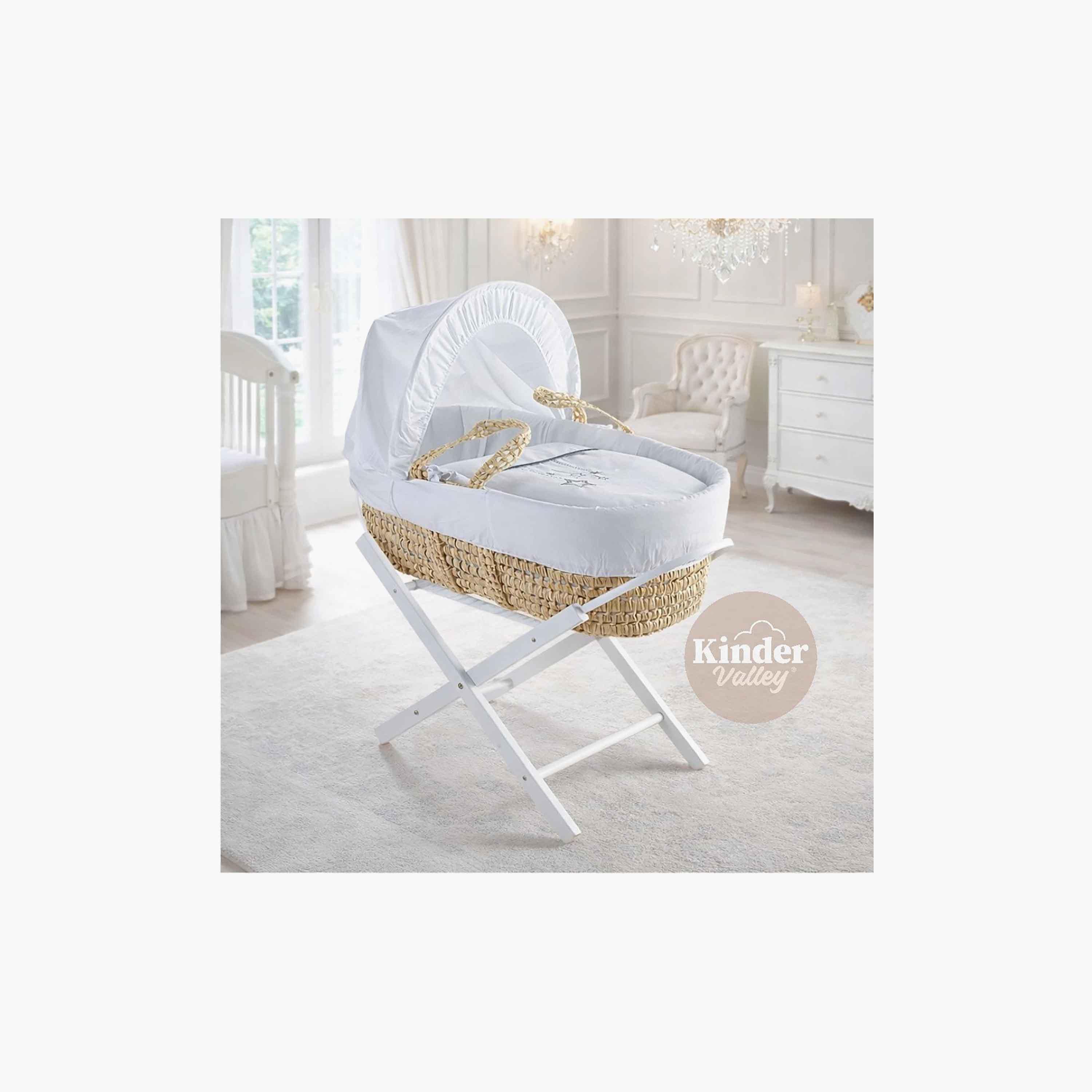 مهد أطفال بريميوم ليتل ويش مع حامل أوبال قابل للطي من كيندر فالي-baby-nursery-furniture-mosesbaskets-image-4