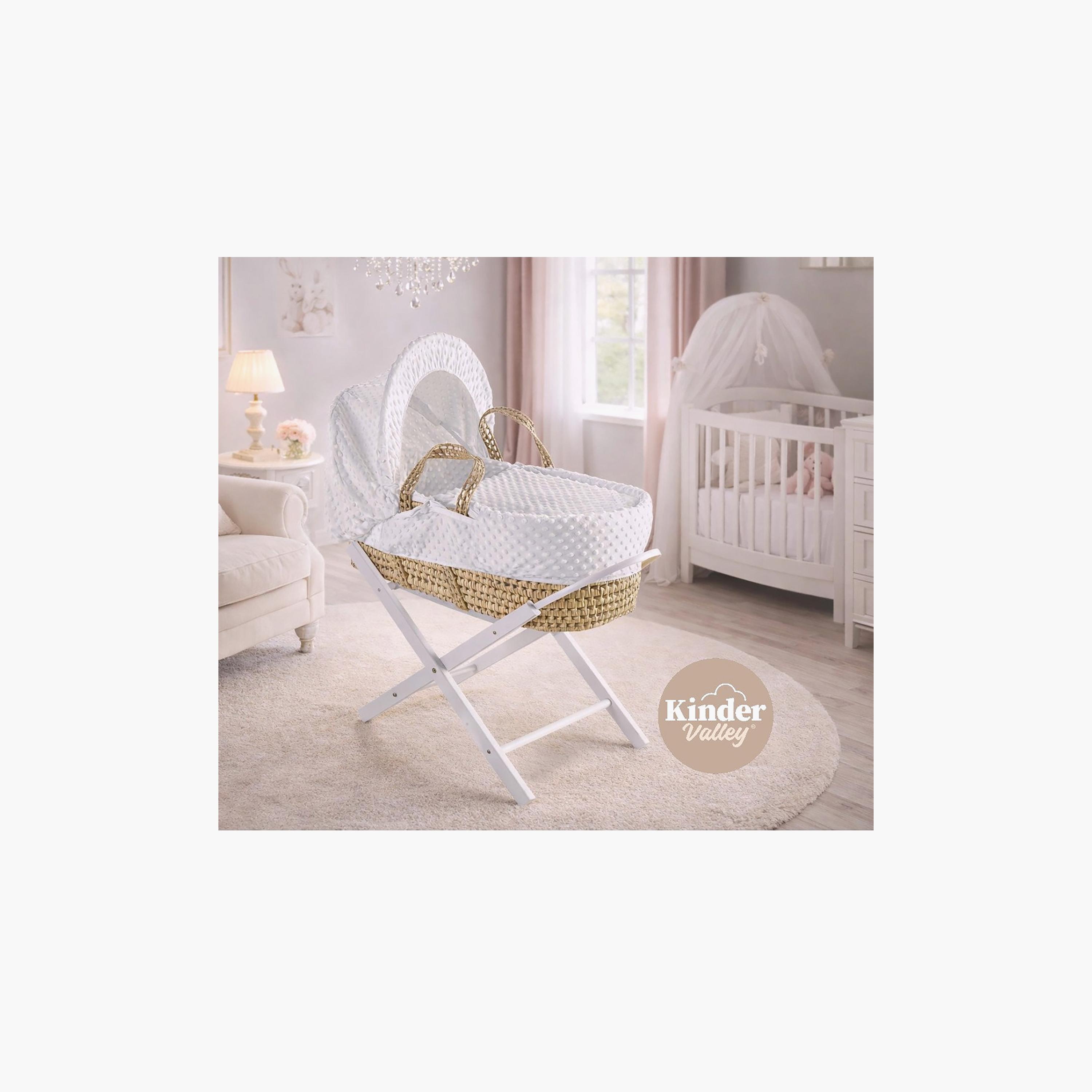 منّاسة موسى ناعمة بفقاعات مع حامل أوبال قابل للطي من كيندر فالي-baby-nursery-furniture-mosesbaskets-image-4