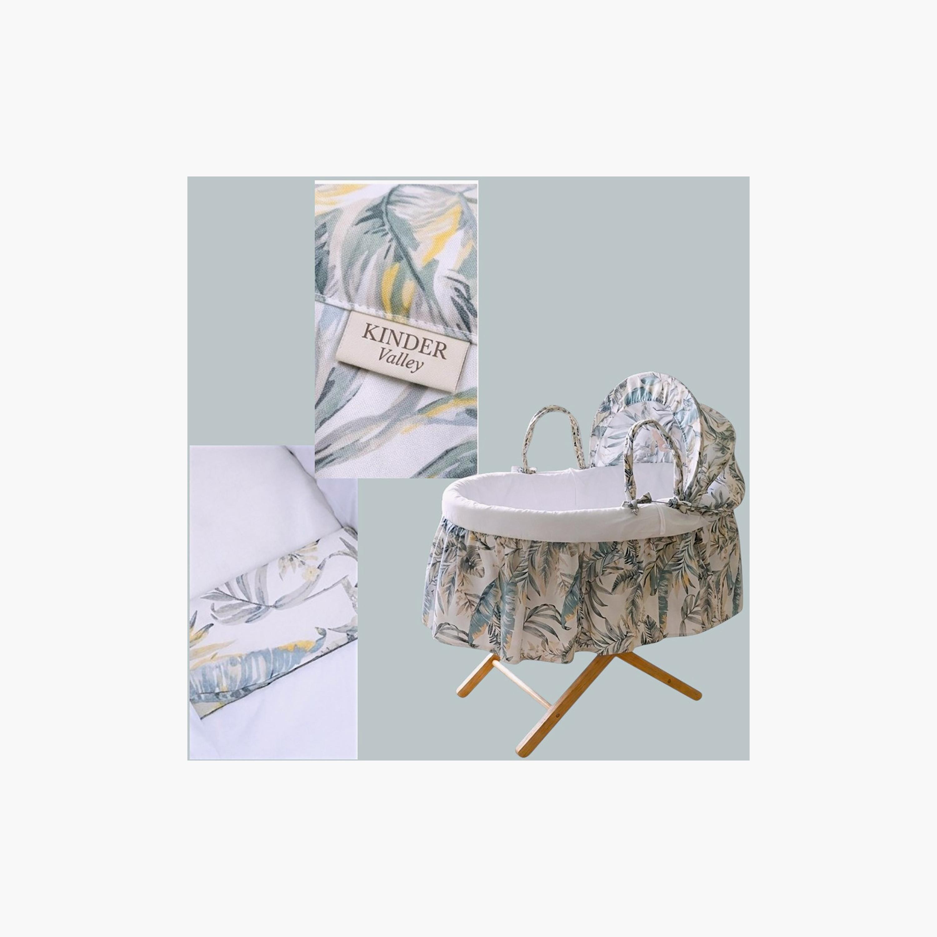 سلة نوم موسى بتصميم بالم آند باين مع حامل أوبال القابل للطي من كيندر فالي-baby-nursery-furniture-mosesbaskets-image-5