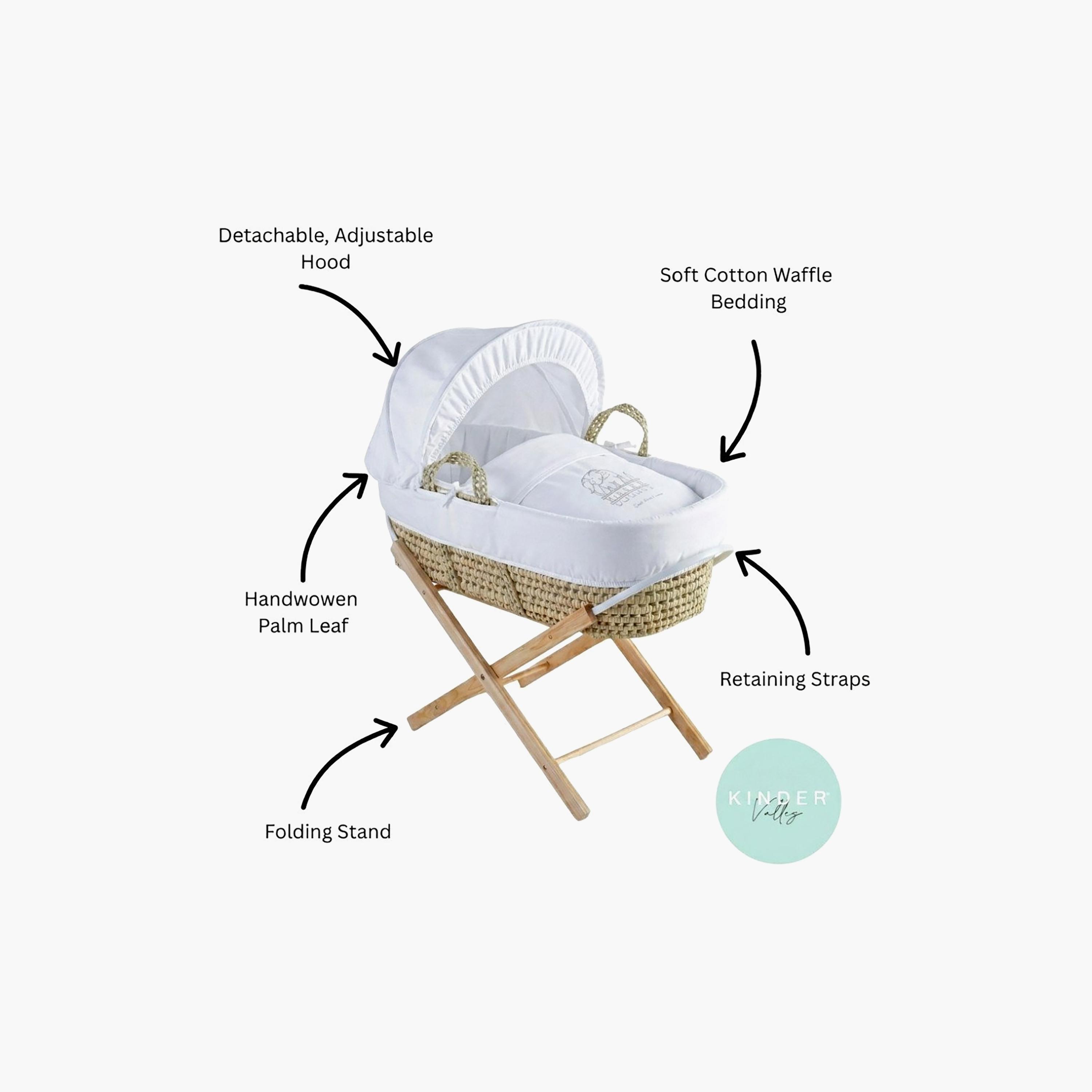 سرير نقّالة أوفر ذا فينس مع حامل أوبال قابل للطي من كيندر فالي-baby-nursery-furniture-mosesbaskets-image-6