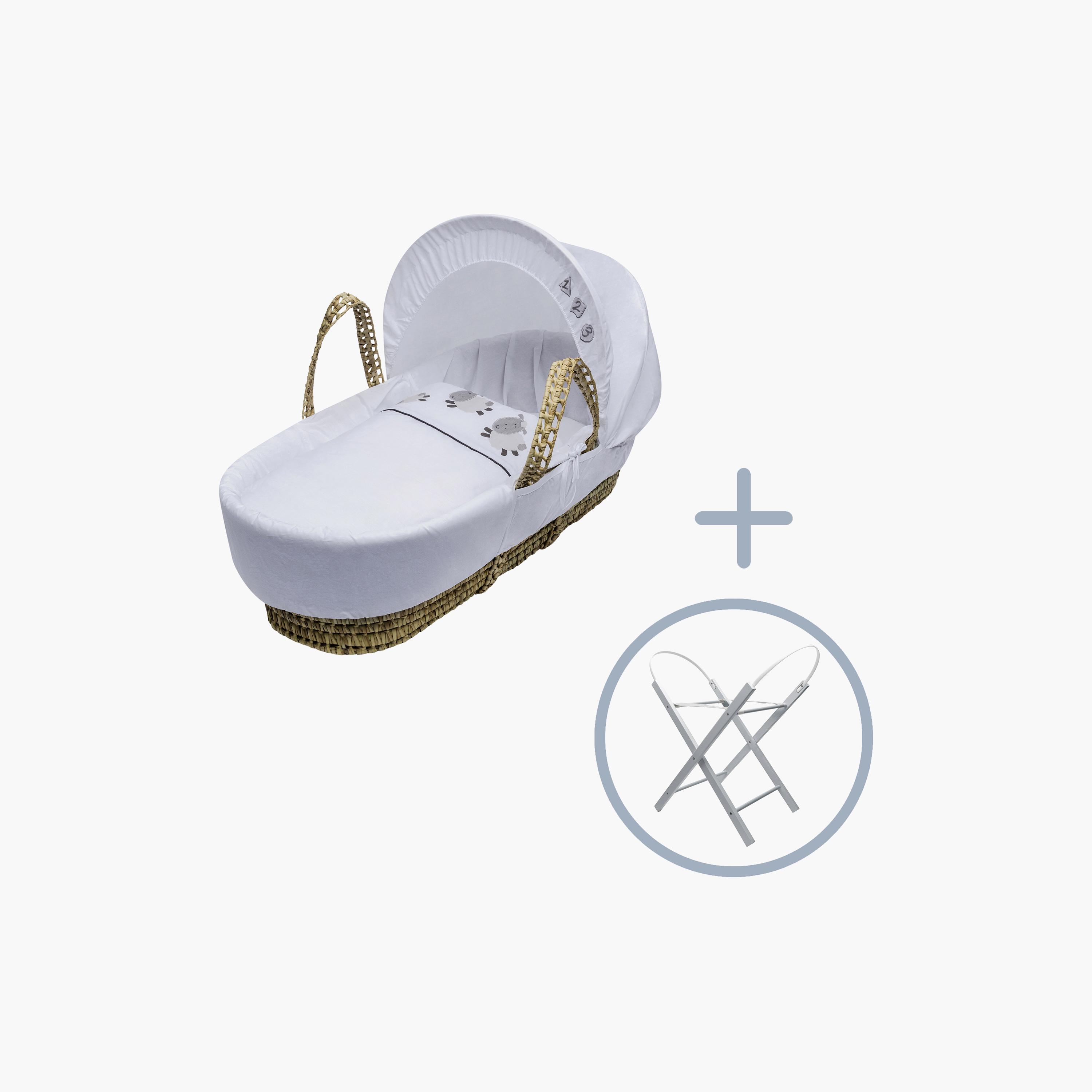سلة موسى بخامة النخيل بتصميم عد الأغنام مع حامل أوبال القابل للطي من كيندر فالي-baby-nursery-furniture-mosesbaskets-image-7