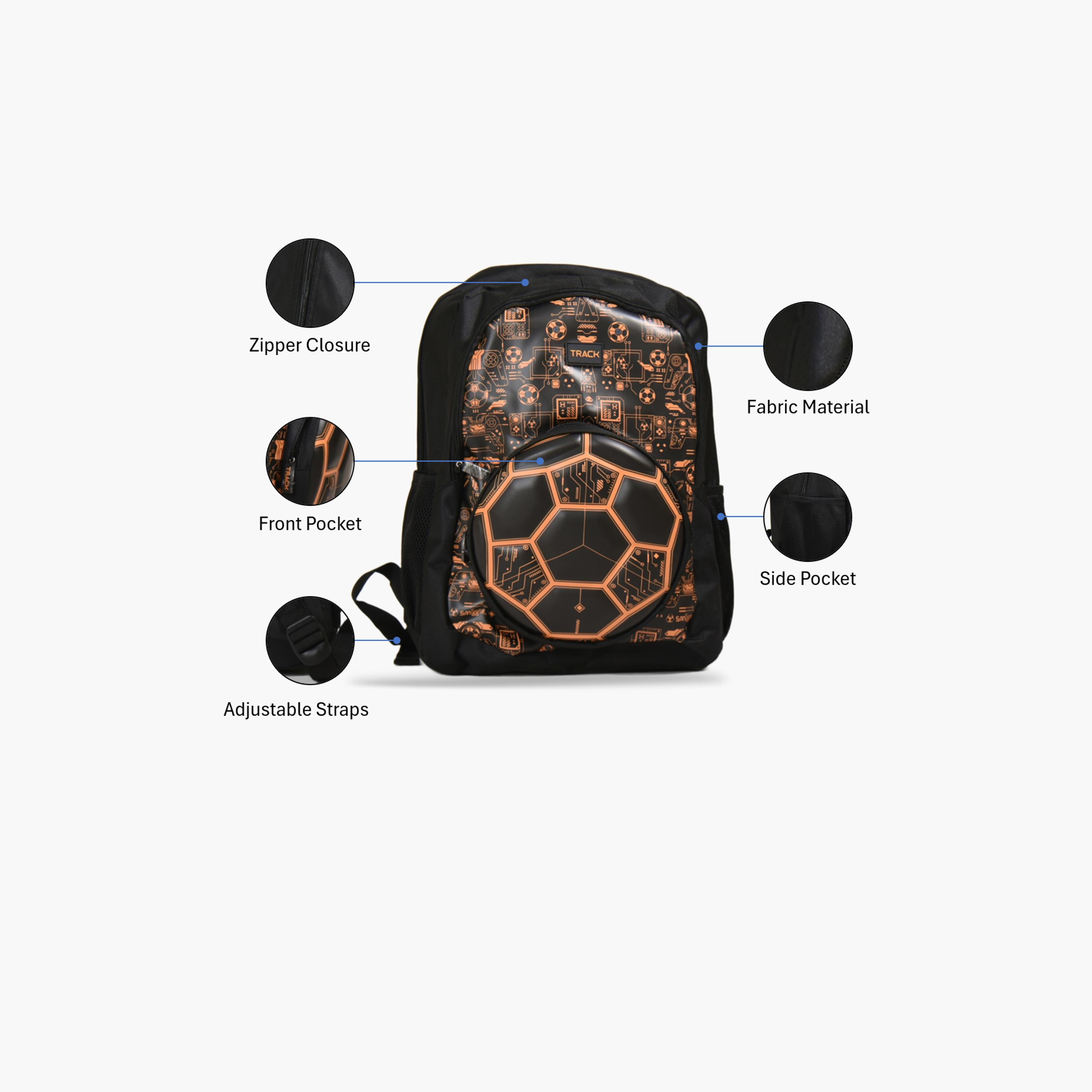 Track 18 Inches Backpack, Fabric, Adjustable Straps | AS025-school-bagsandbackpacks-backpacks-image-3