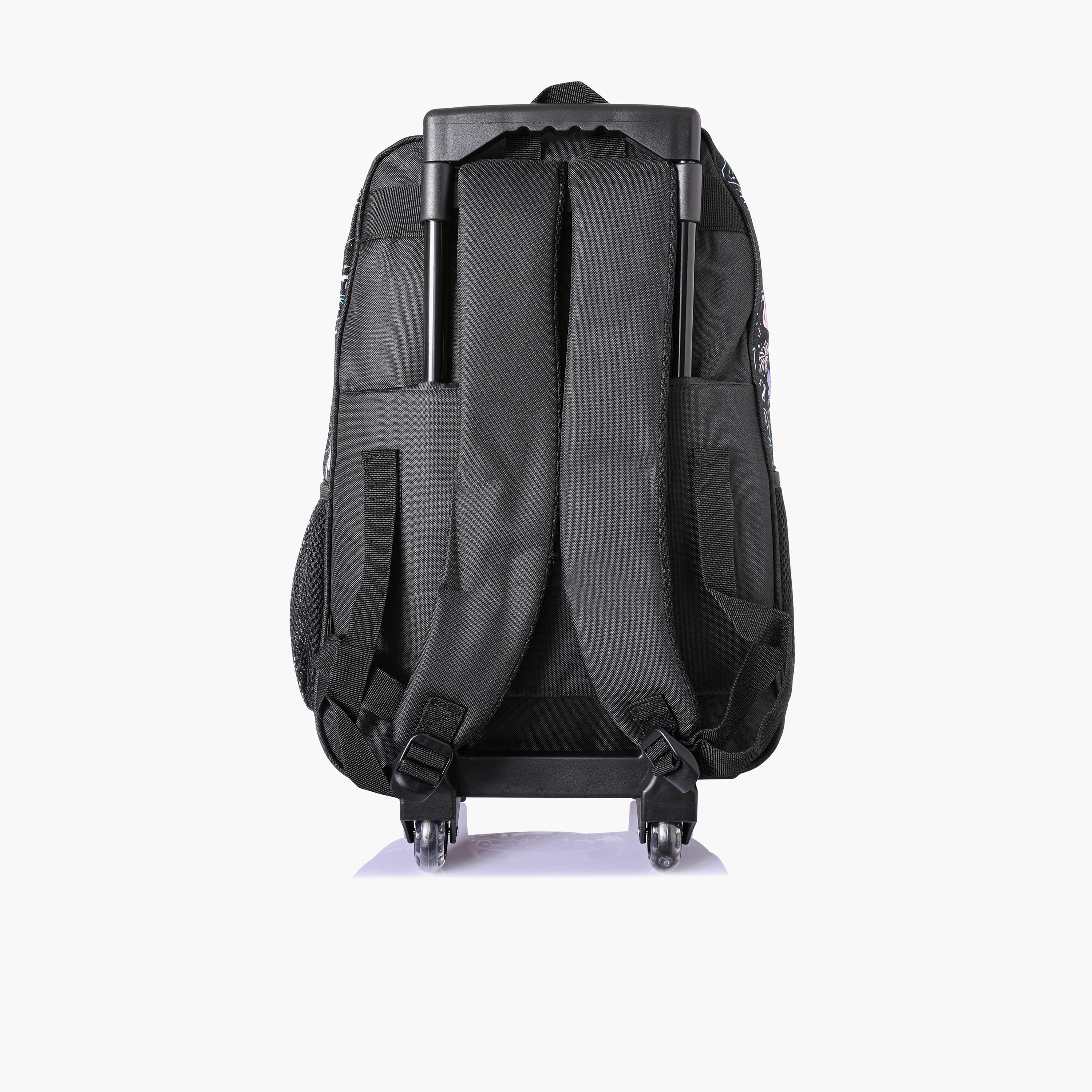 Track 18 Inches Trolley Backpack, Fabric, Adjustable Straps | AS007-18-school-bagsandbackpacks-trolleybags-image-6