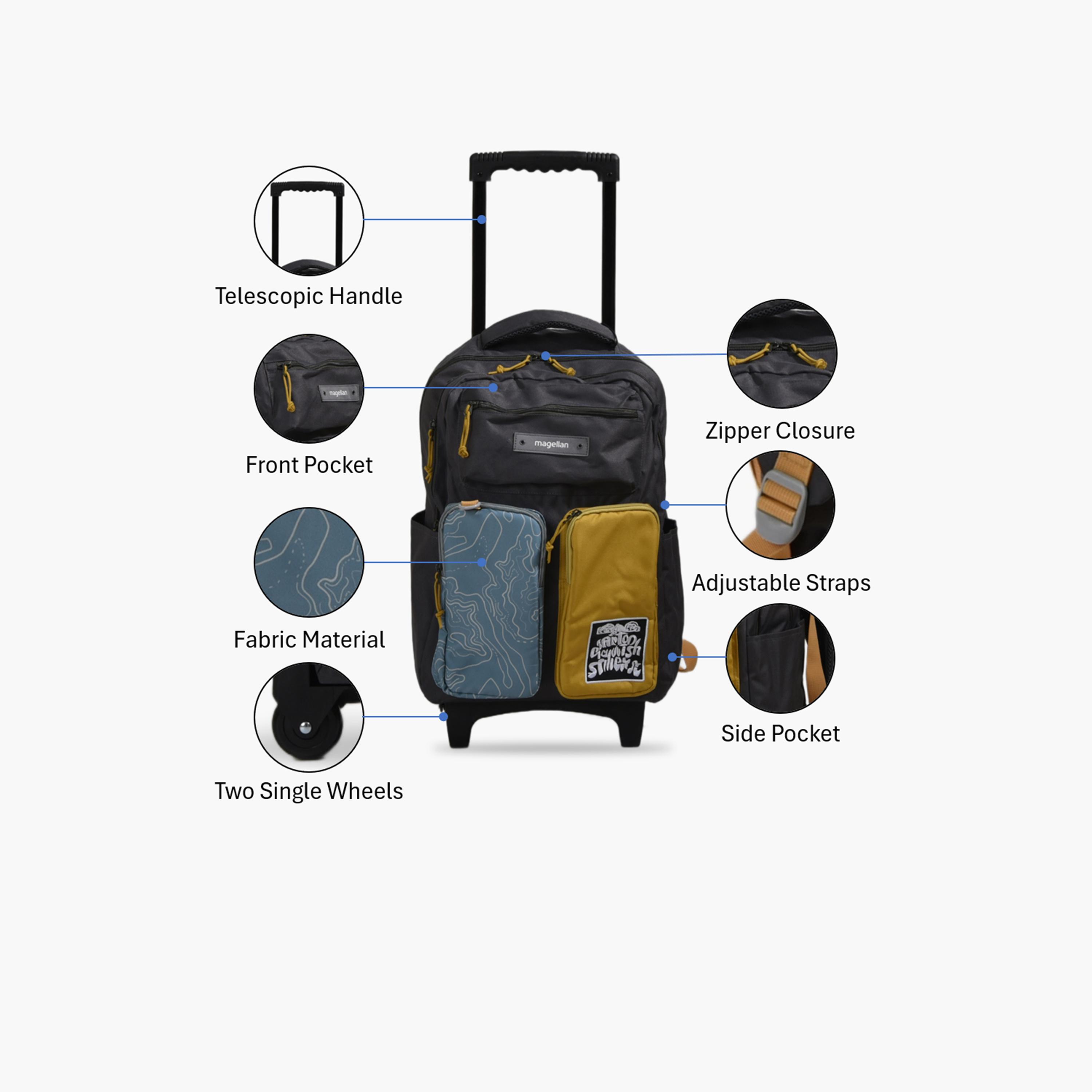 Magellan 18 Inches Backpack Set, Fabric, Adjustable Straps | 259D00-school-bagsandbackpacks-sets-image-3