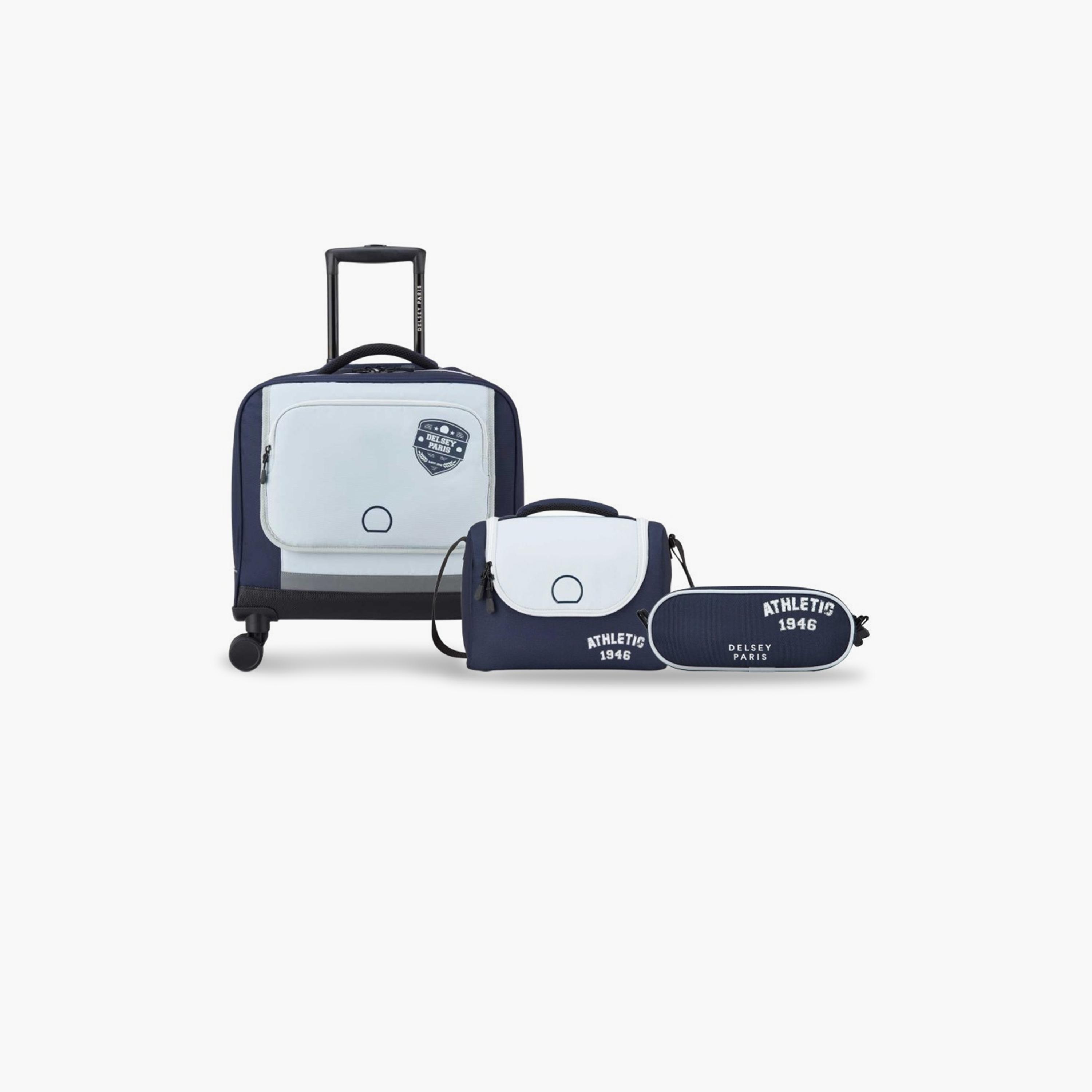 Delsey Paris 40 L | 15.6 Inches ACADEMIE Trolley Backpack Set, Polyester, Durable Wheels | 3490910-school-bagsandbackpacks-sets-image-1