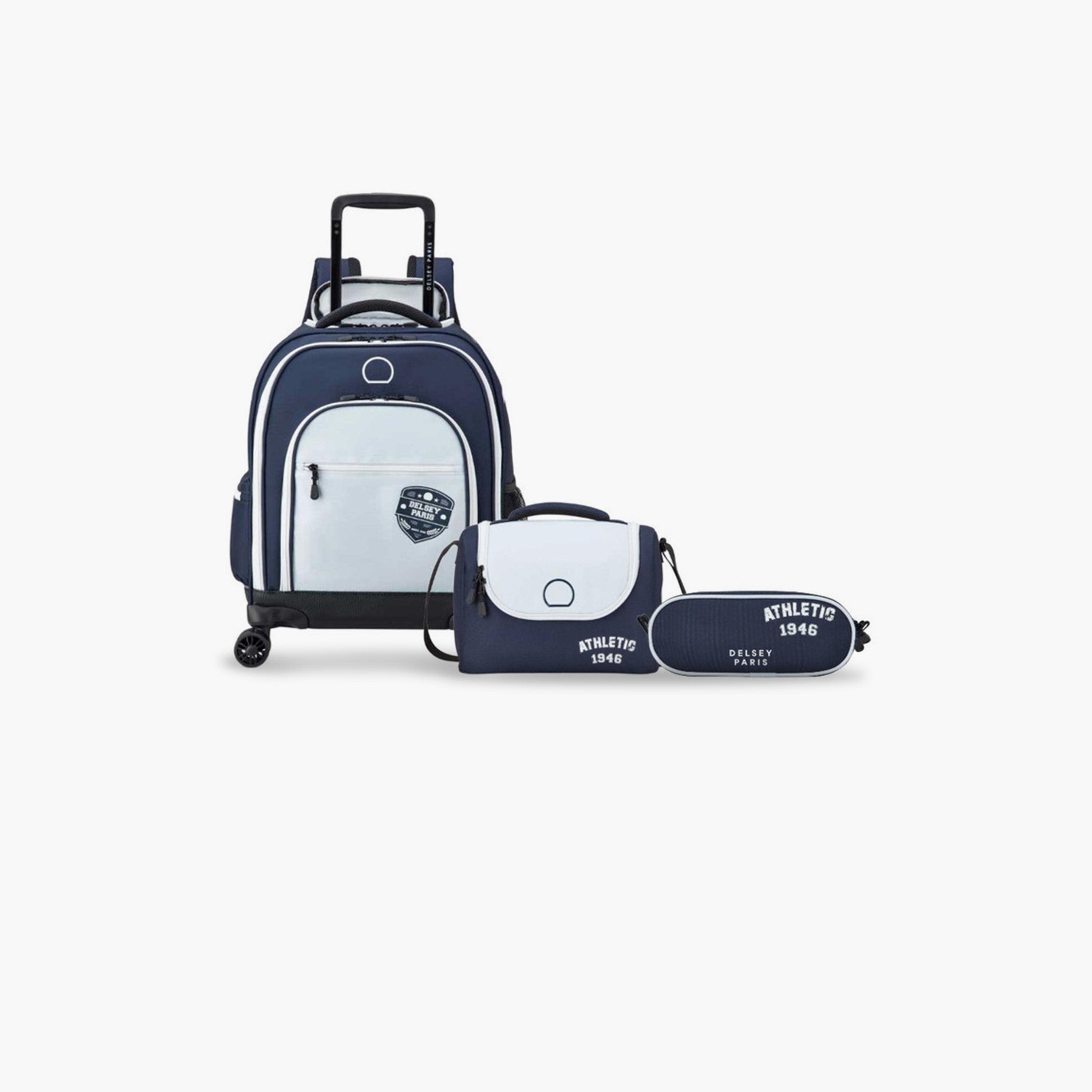 Delsey Paris 30 L | 19.5 Inches ACADEMIE Trolley Backpack Set, Polyester, Adjustable Straps | 3490914-school-bagsandbackpacks-sets-image-1